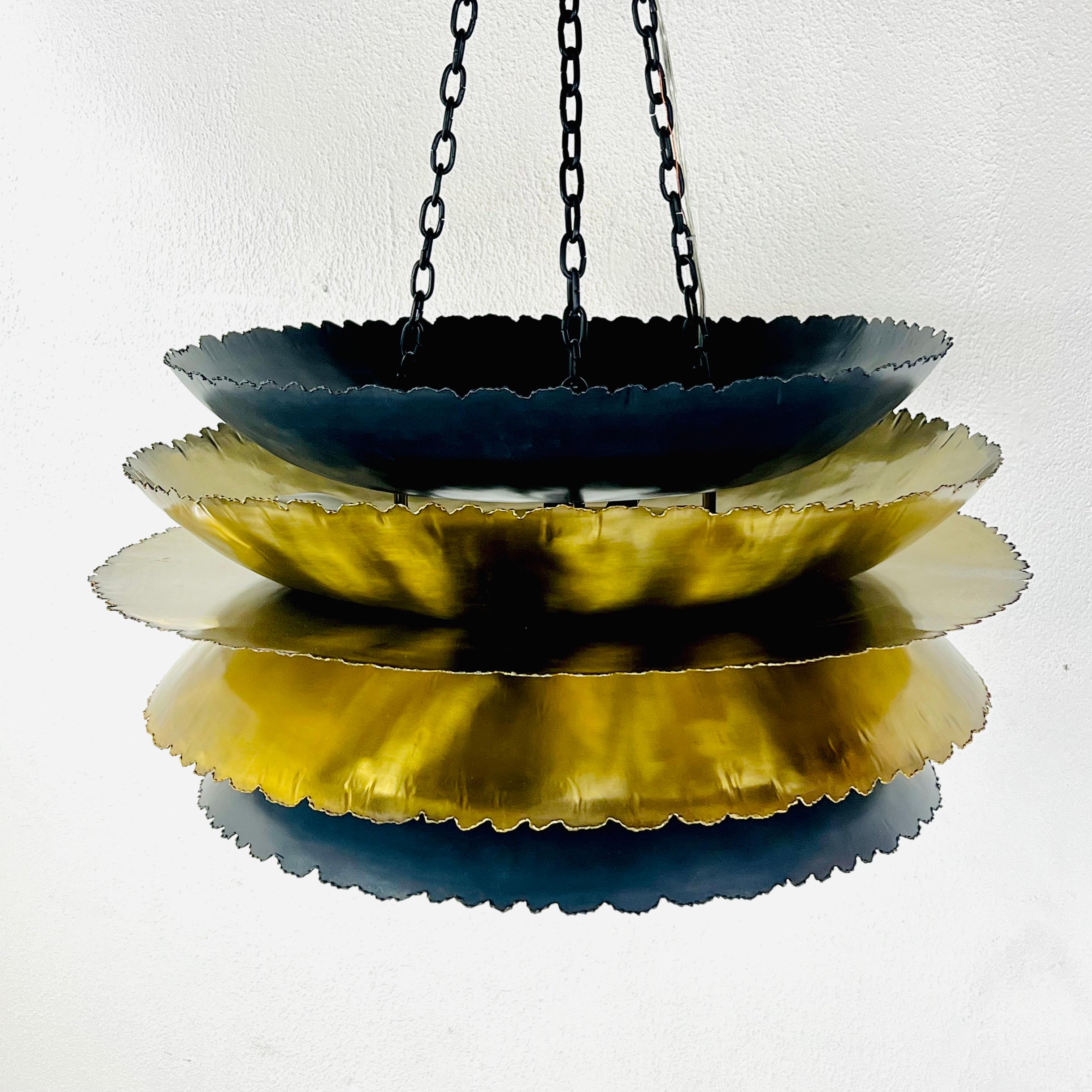 Lampadario a 6 luci in bronzo brutalista di Arteriors in vendita 8