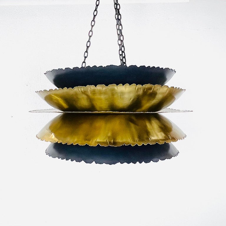 Bronze Brutalist 6 Light Chandelier by Arteriors For Sale at 1stDibs