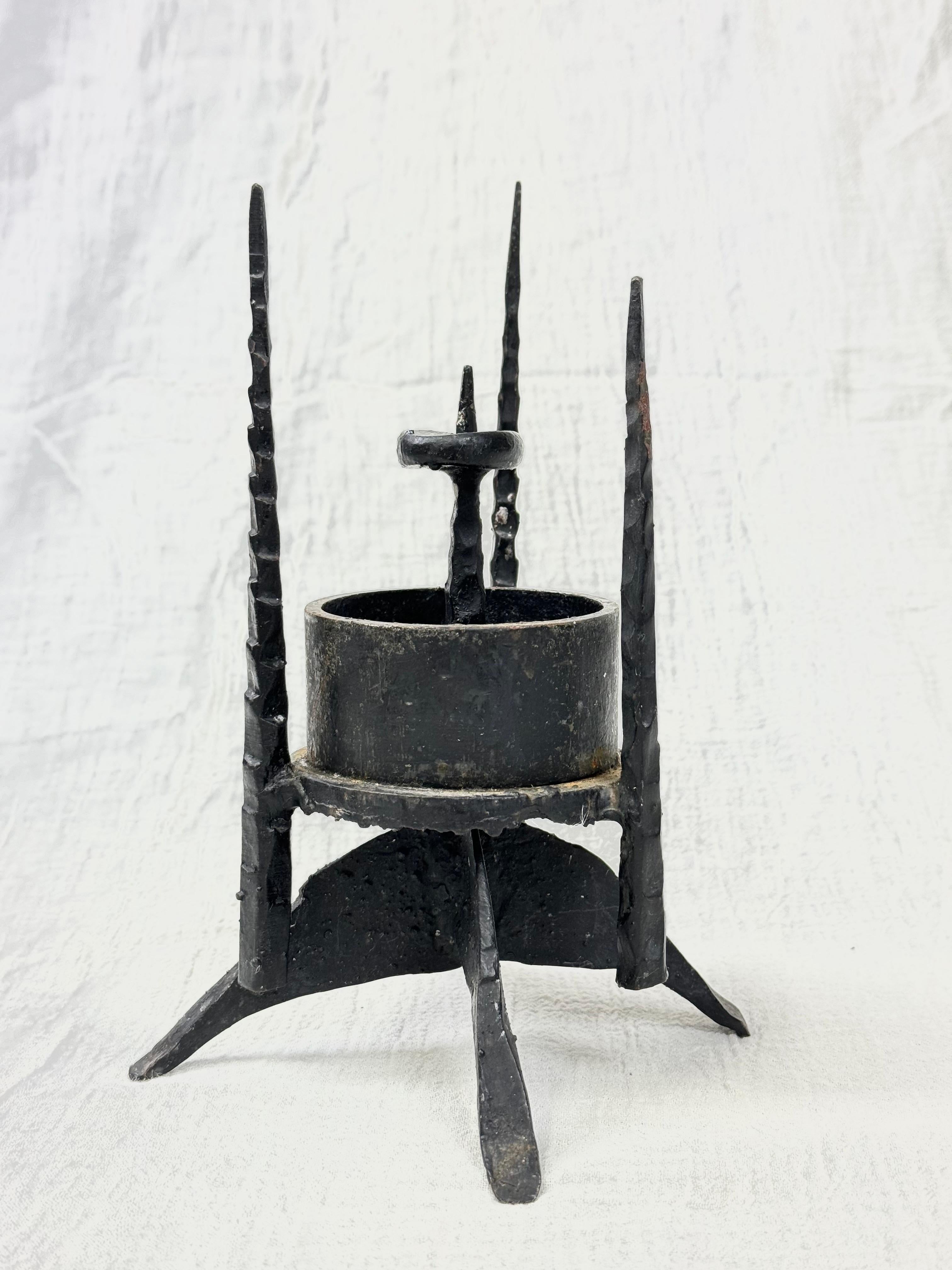 Bronze Brutalist Candleholder For Sale 11