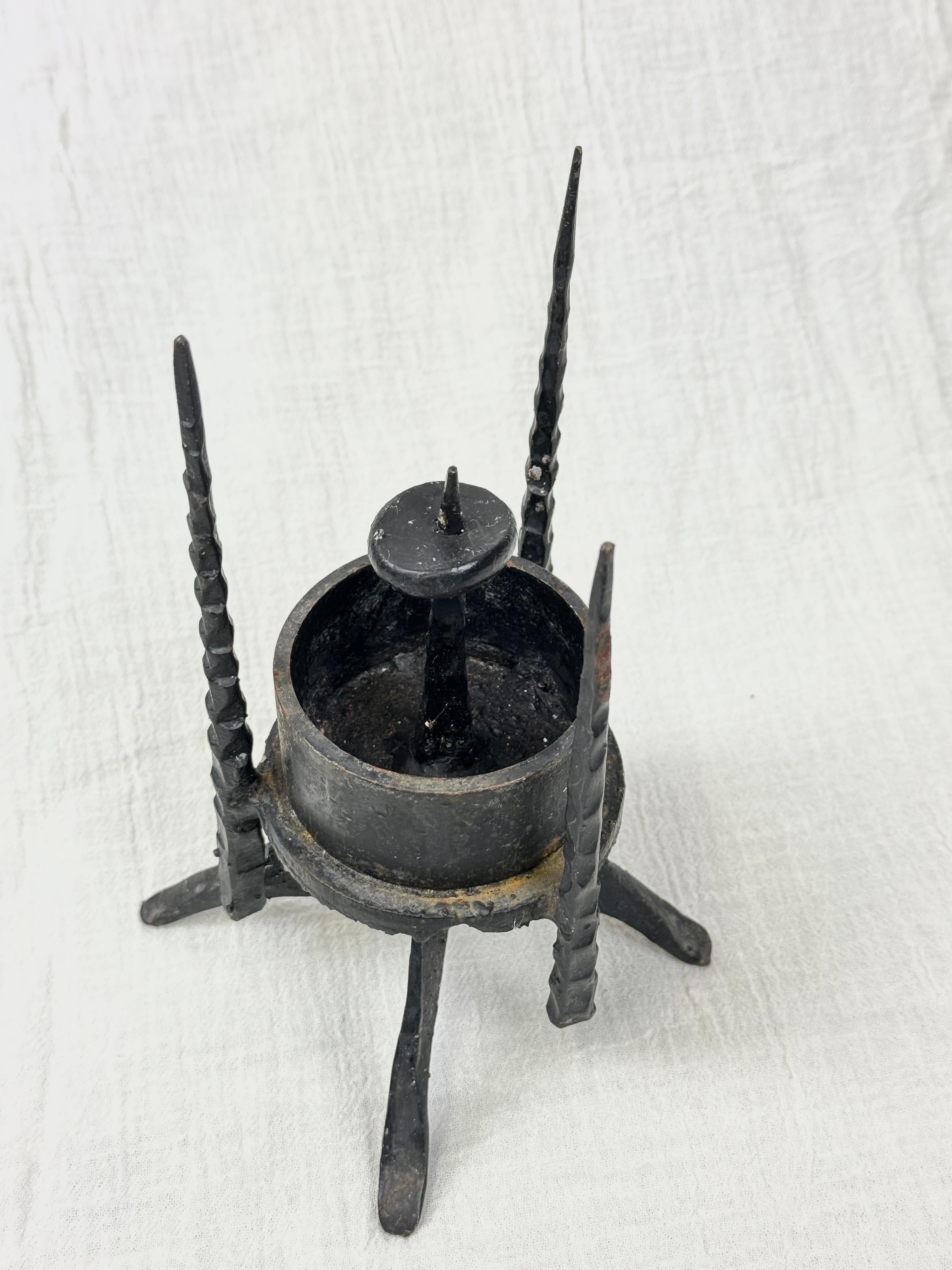 Bronze Brutalist Candleholder For Sale 12