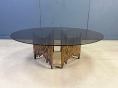Bronze brutalist coffee table, 1970s