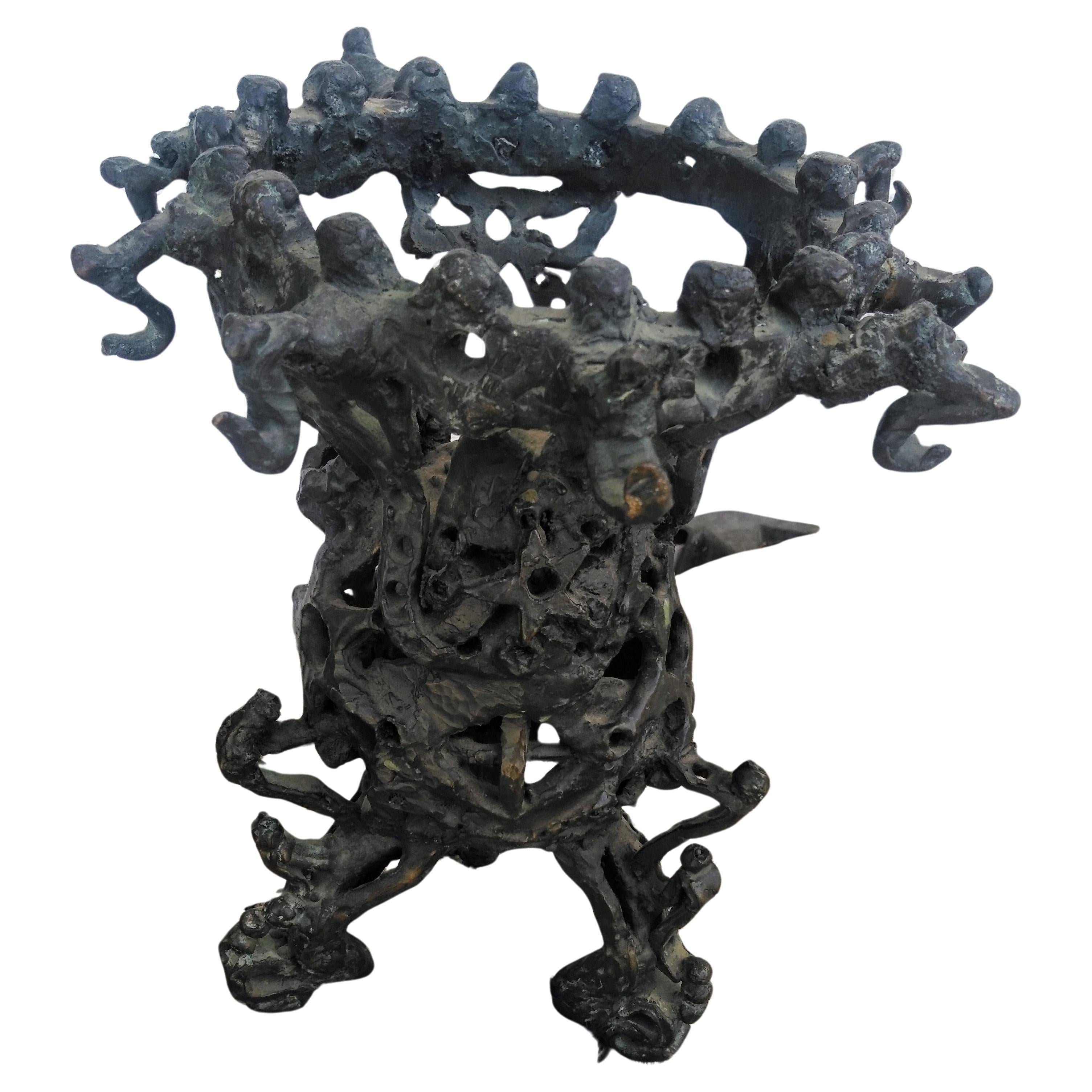 Brutalistische Skulptur aus Bronze
