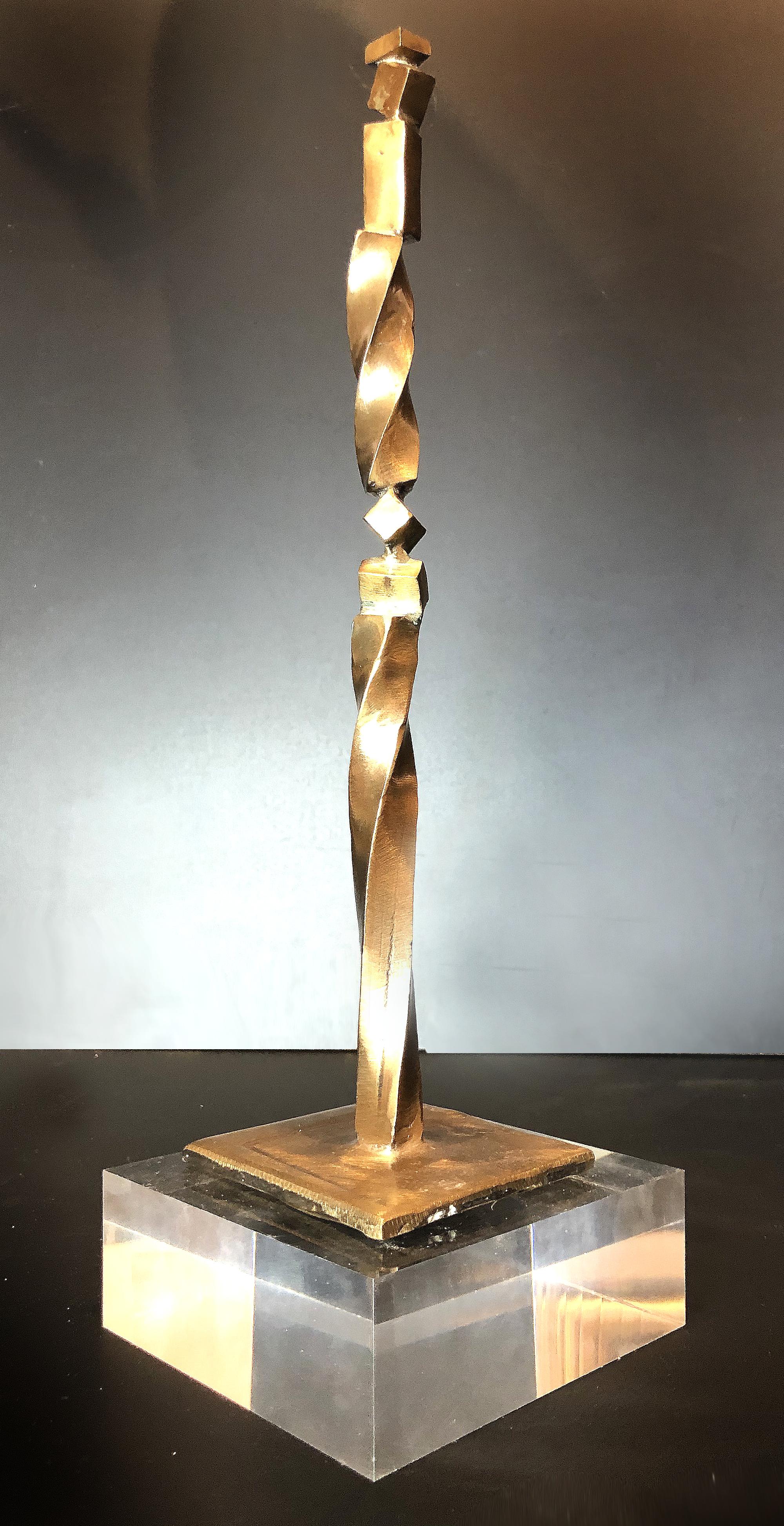 Bronze Brutalist sculpture mounted on Lucite, 1989

Offered for sale is an impeccably executed Brutalist bronze sculpture which is mounted on a substantial Lucite base. The sculpture is signed and dated 1989. The sculpture is viewed from all sides