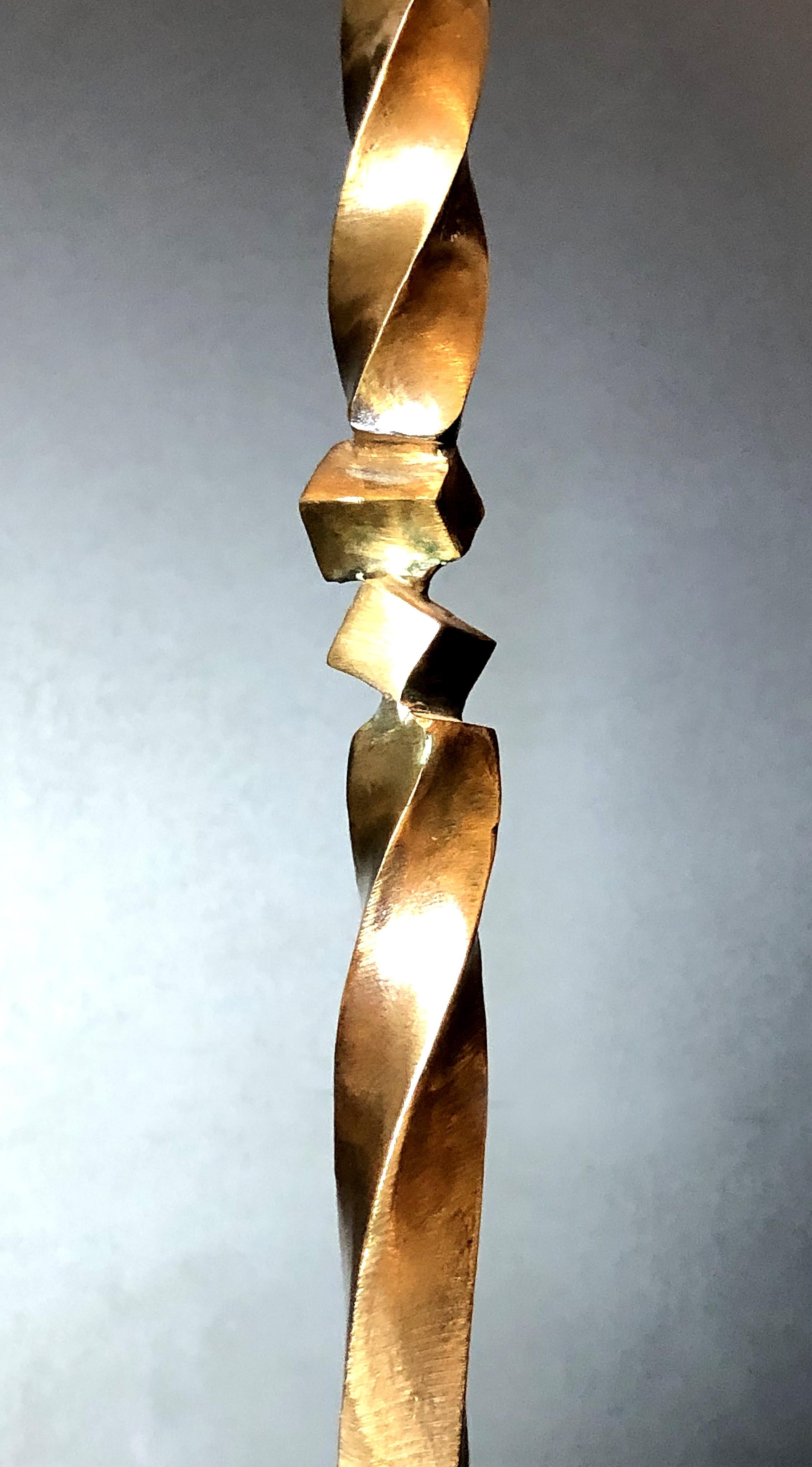 Bronze Brutalist Sculpture Mounted on Lucite, 1989 In Good Condition In Miami, FL