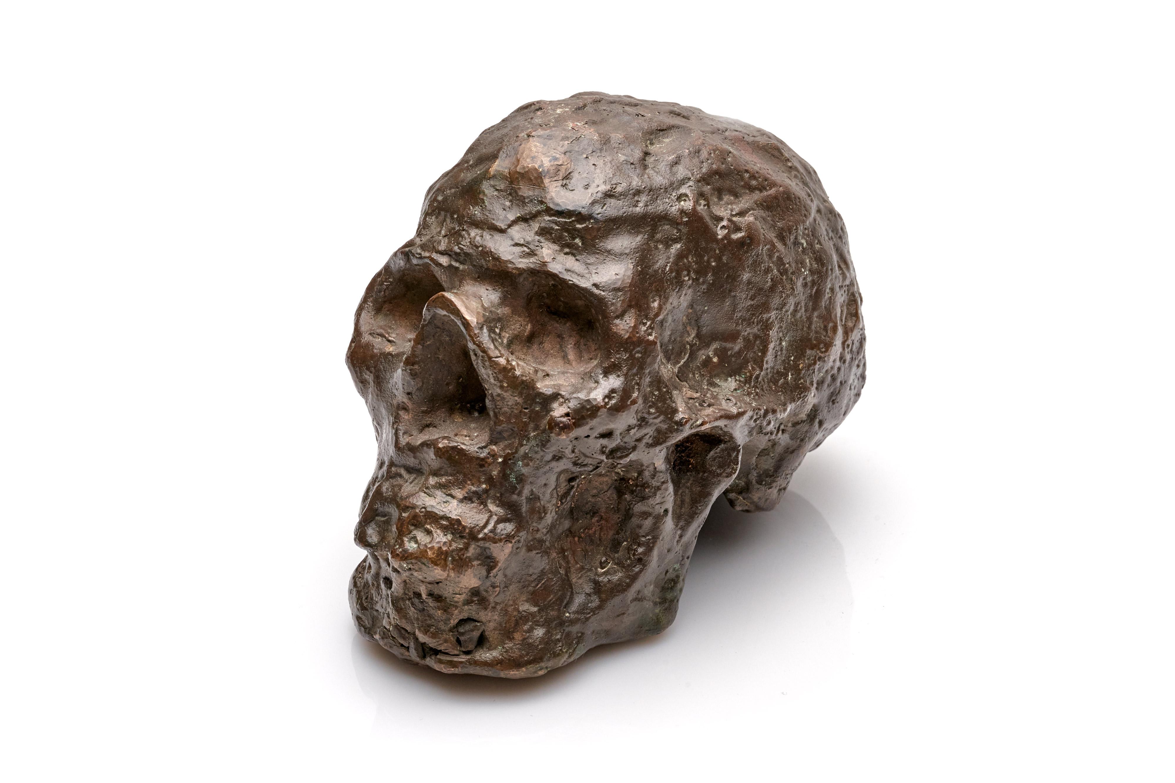 Bronze Brutalist Skull Sculpture In Excellent Condition In New York, NY