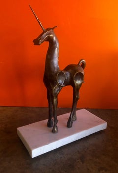 Bronze Brutalist Style Unicorn Sculpture by John Jagger
