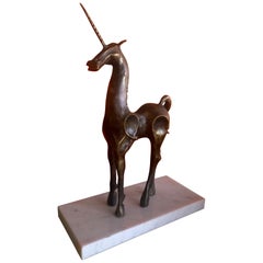 Bronze Brutalist Style Unicorn Sculpture by John Jagger