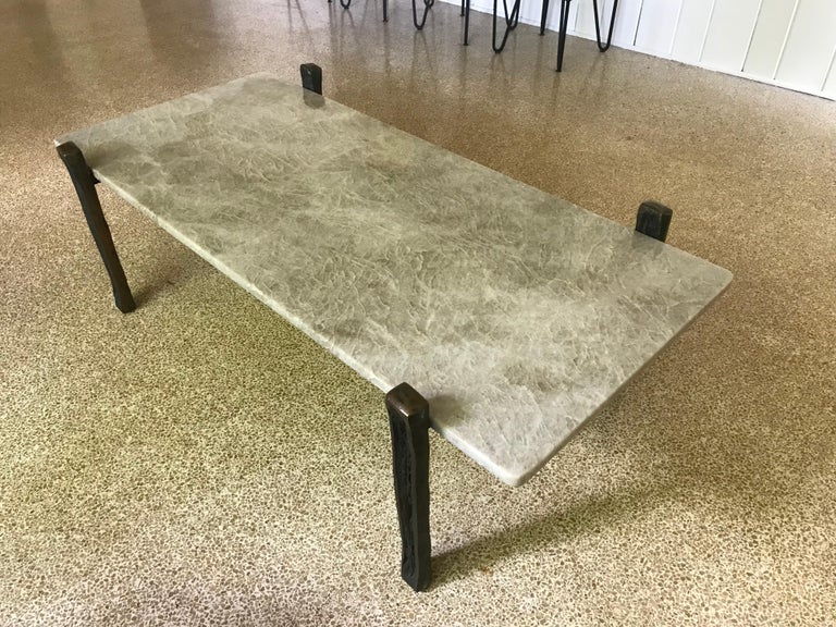 Bronze Brutalist Table For Sale 8