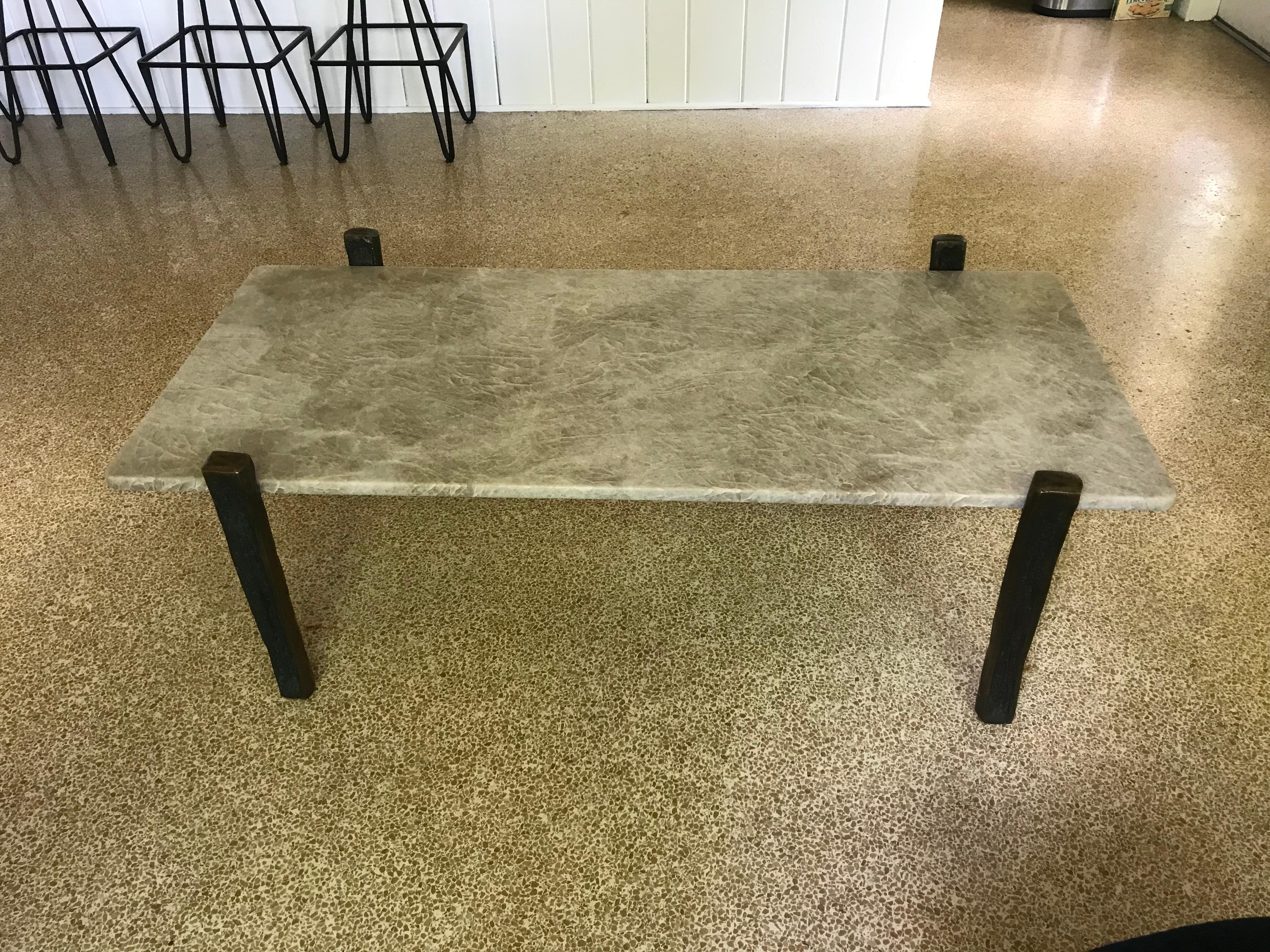 Bronze Brutalist Table For Sale 9