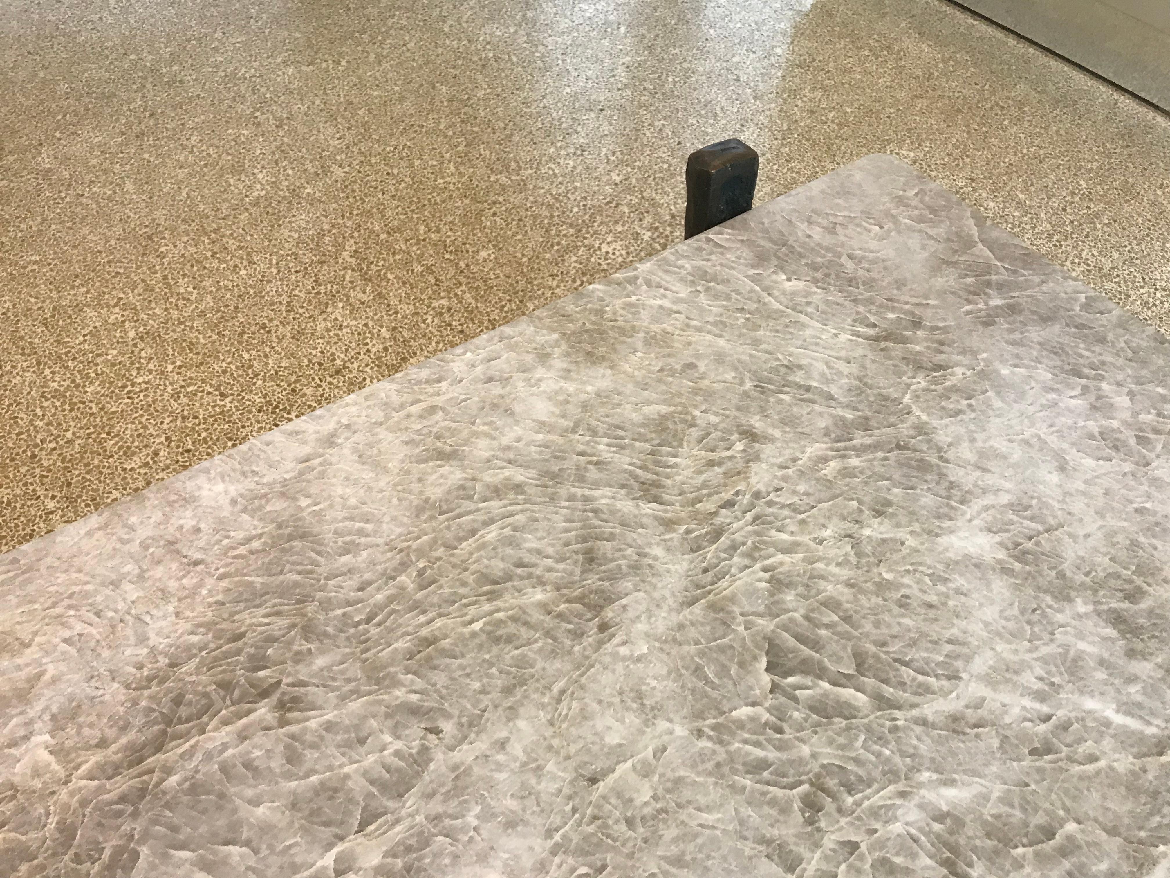 Late 20th Century Bronze Brutalist Table For Sale