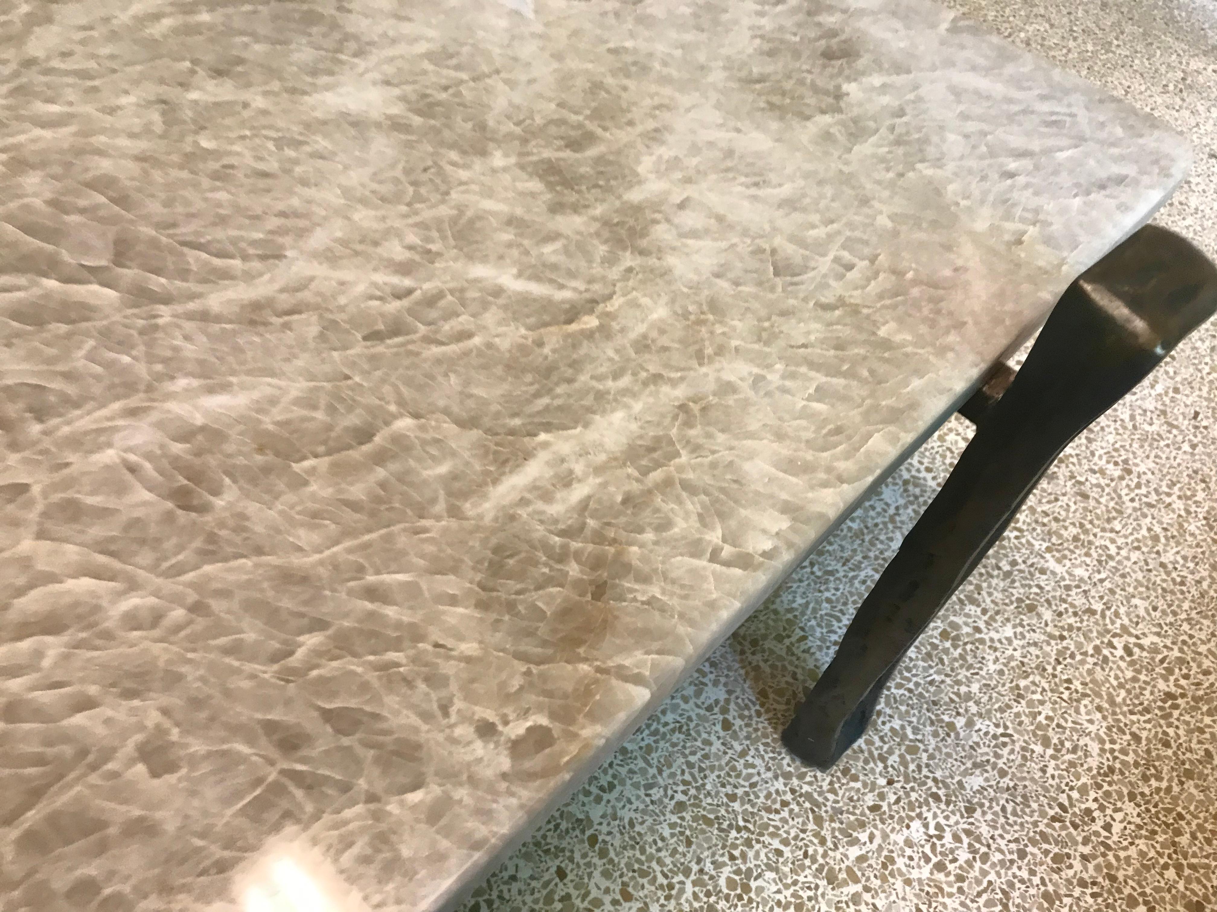Bronze Brutalist Table For Sale 3