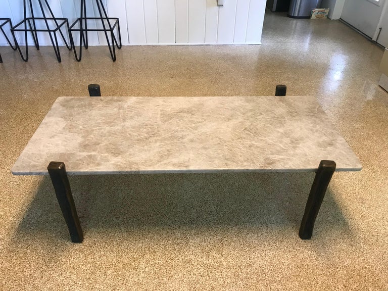 Bronze Brutalist Table For Sale 5