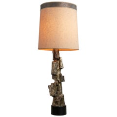 Bronze Brutalist Tempestini Table Lamp, circa 1960