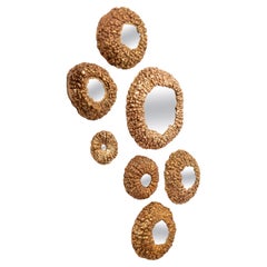 Bronze "Bubble" Mirrors in golden polish by Clotilde Ancarani, Belgium