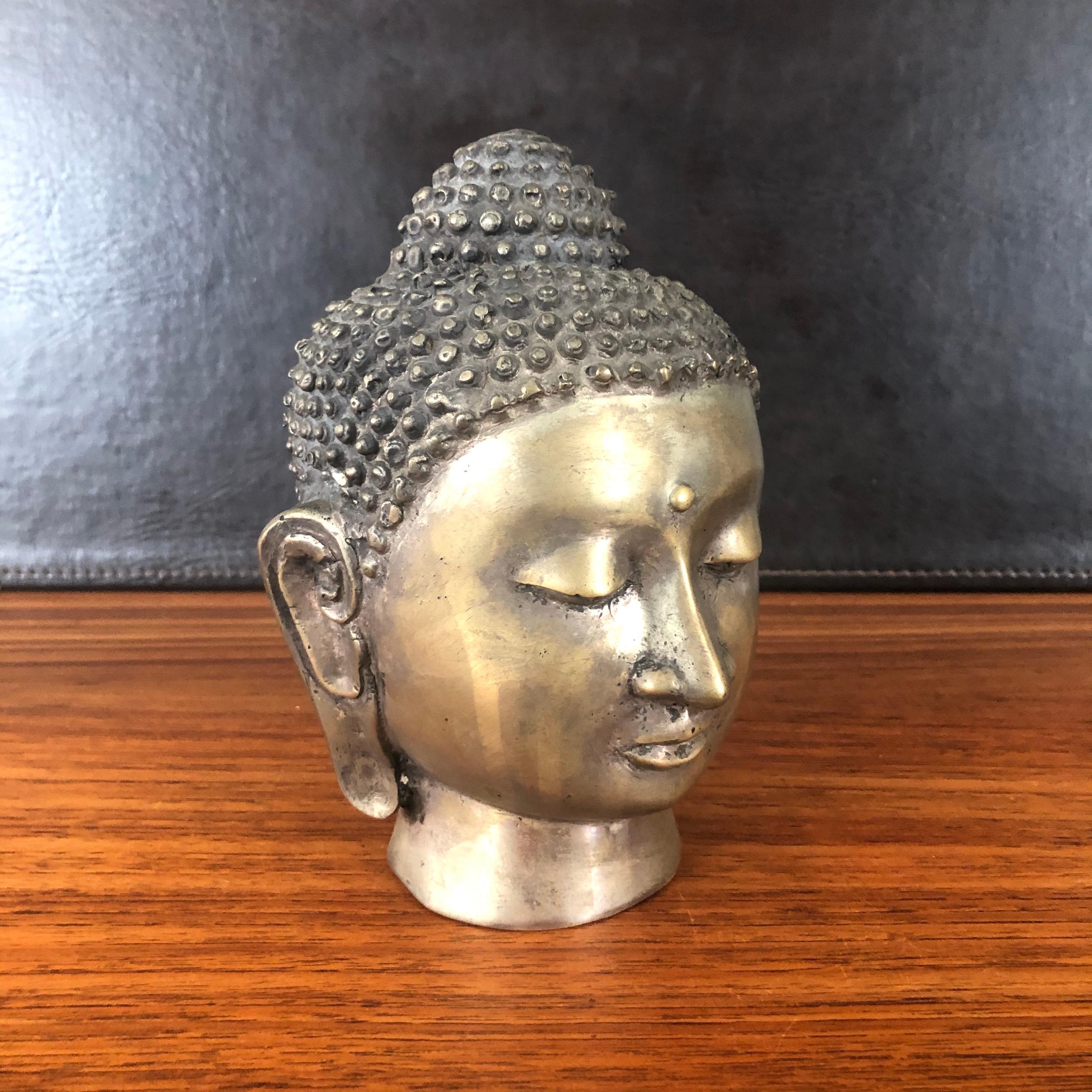Mid-Century Modern Bronze Buddha Head