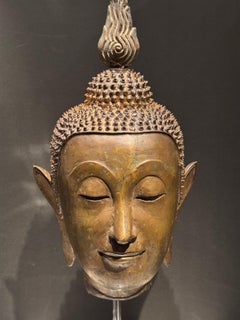 Bronze Buddha head, Rattanakosin style Thailand 19th century