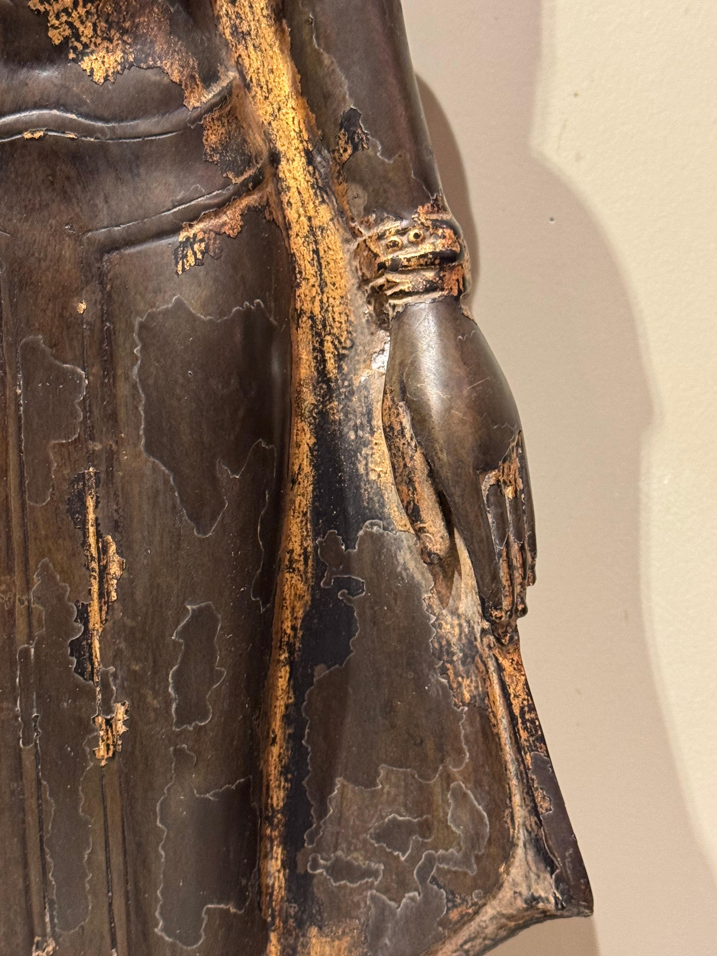 Birmano Buddha di bronzo nel gesto dell'assenza di paura, Birmania? XIX secolo. in vendita