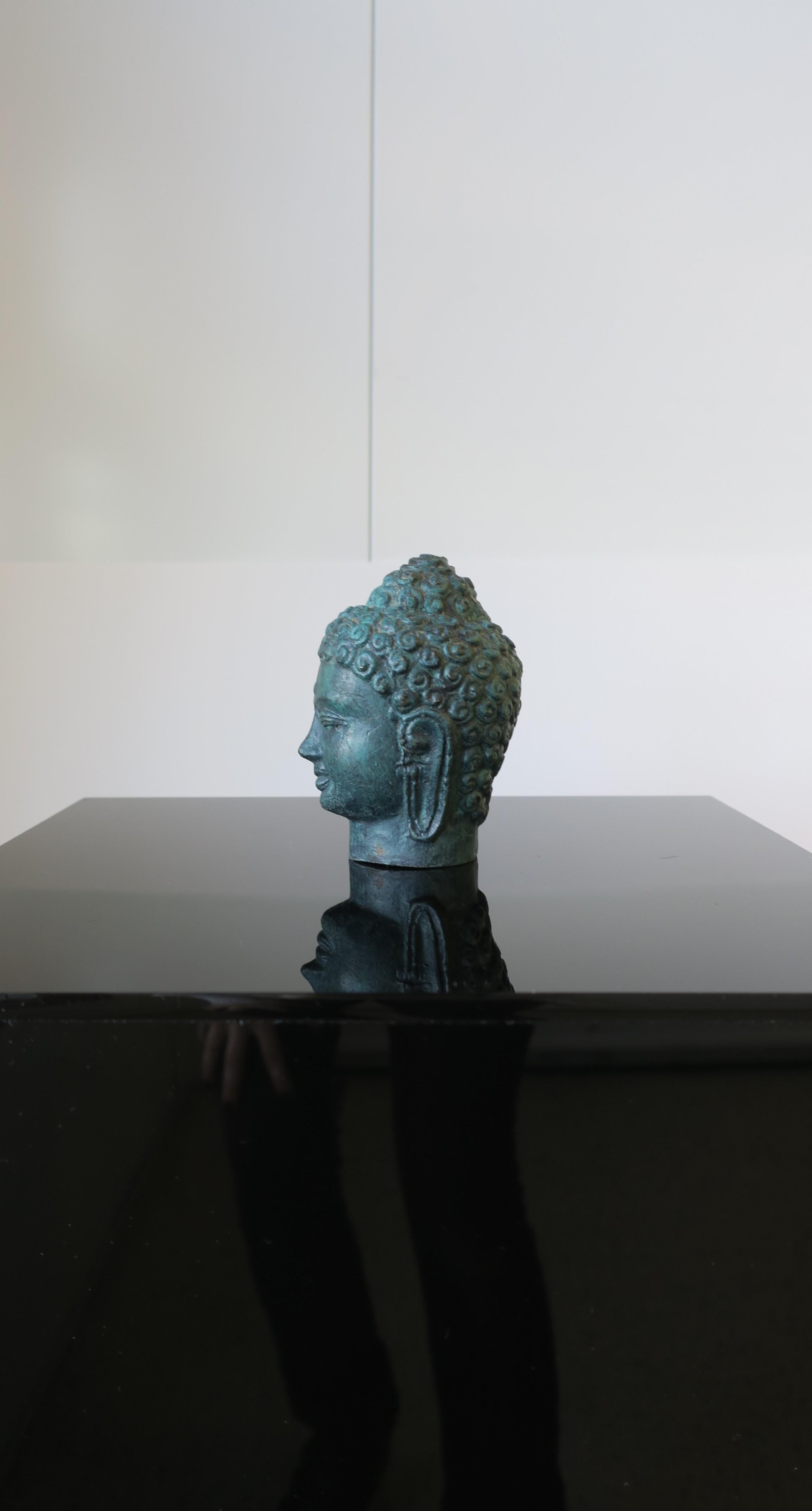 Cambodian Bronze Buddha Sculpture Bust Head
