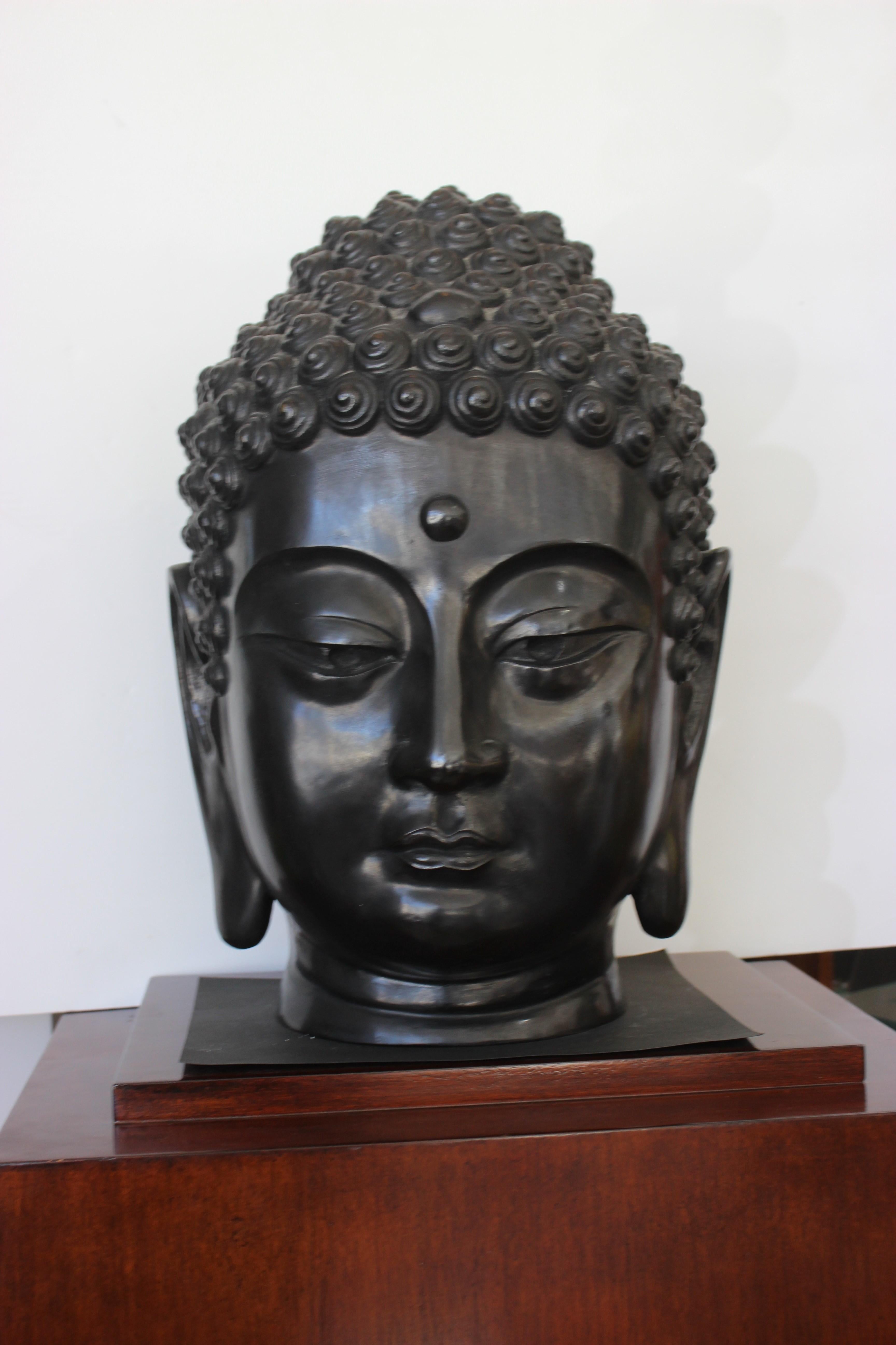 Chinese Export Bronze Buddha Sculpture Signed by Artist