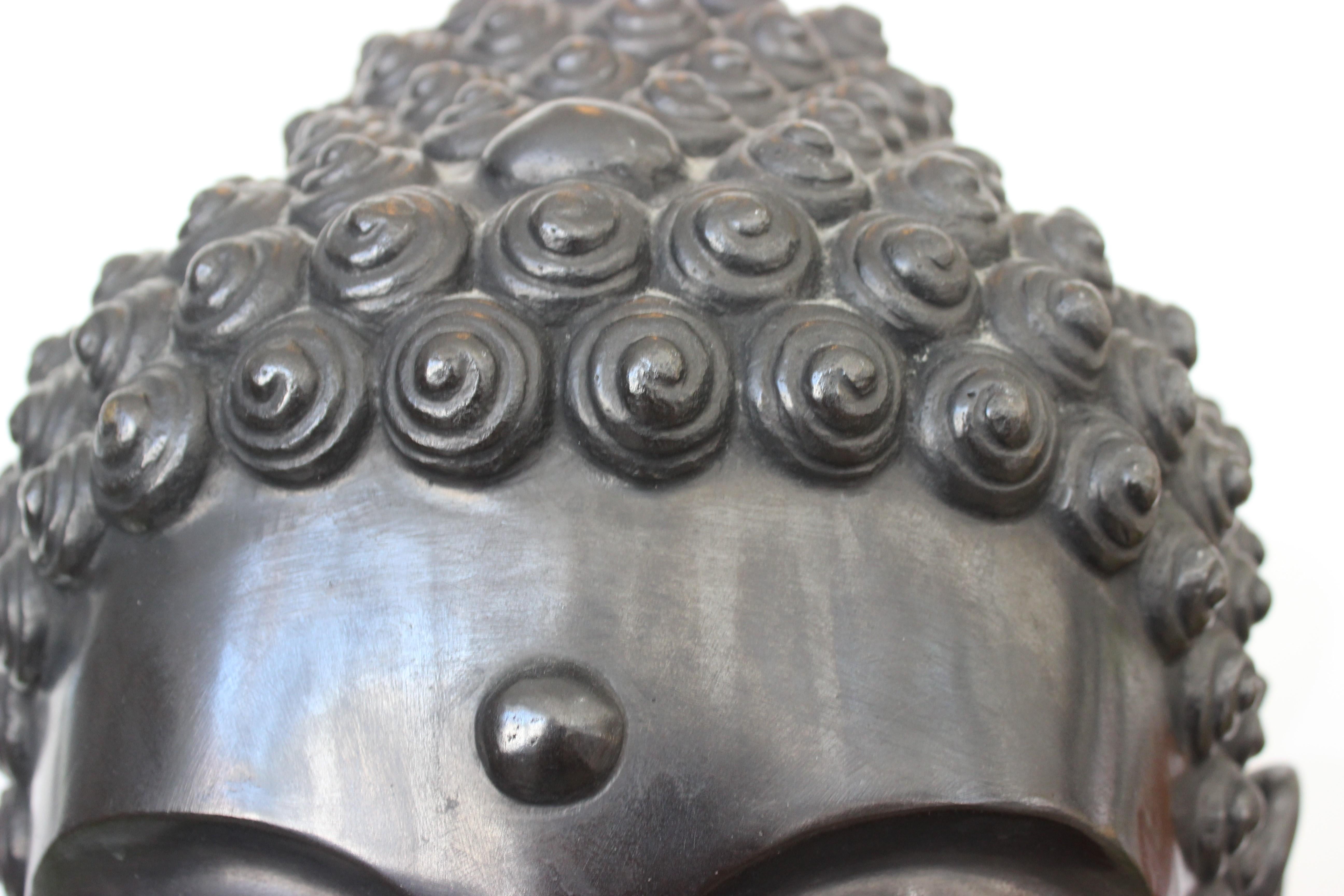 Patinated Bronze Buddha Sculpture Signed by Artist