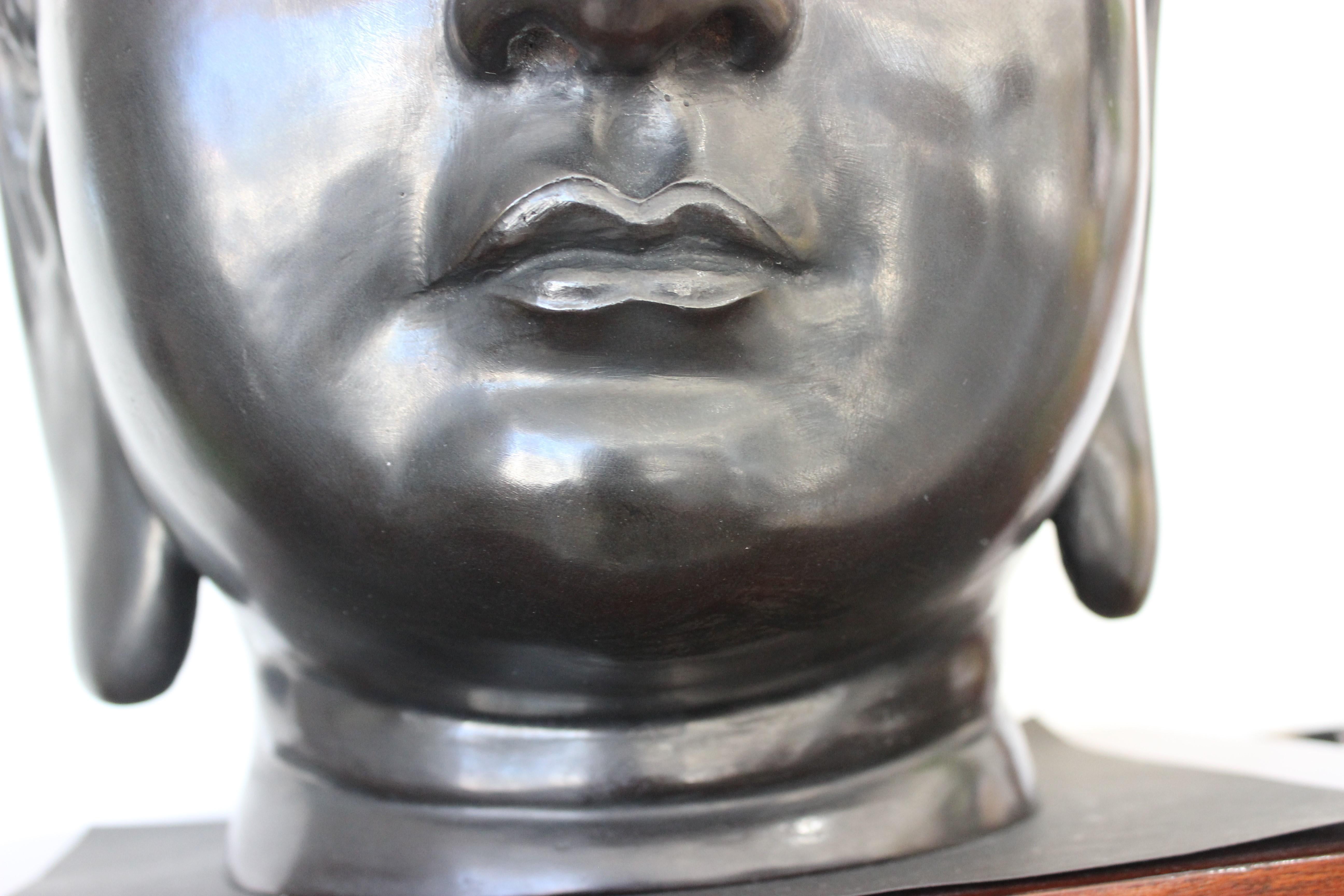 20th Century Bronze Buddha Sculpture Signed by Artist