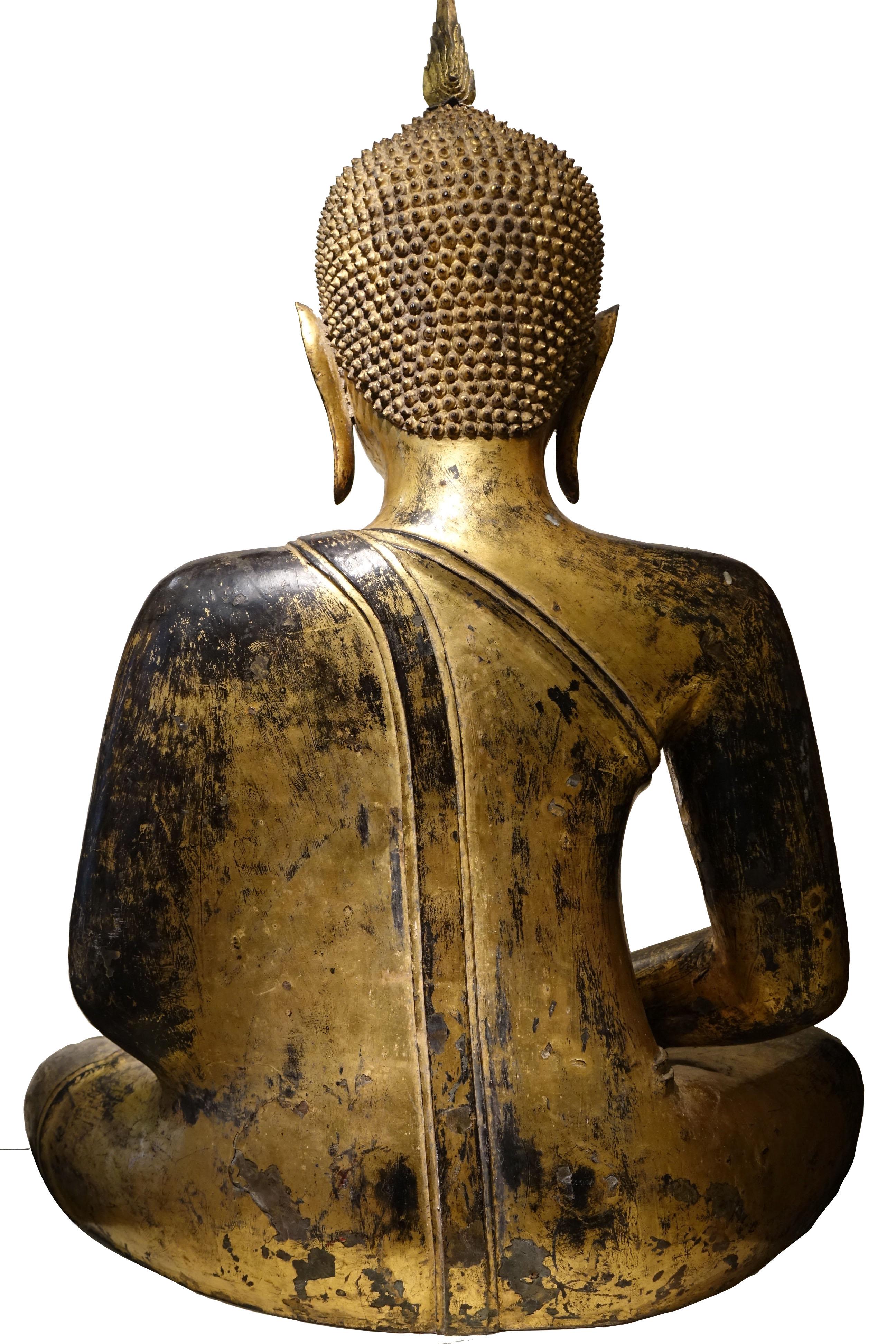 Bronze-Buddha-Statue, Thailand, 19. Jahrhundert 7
