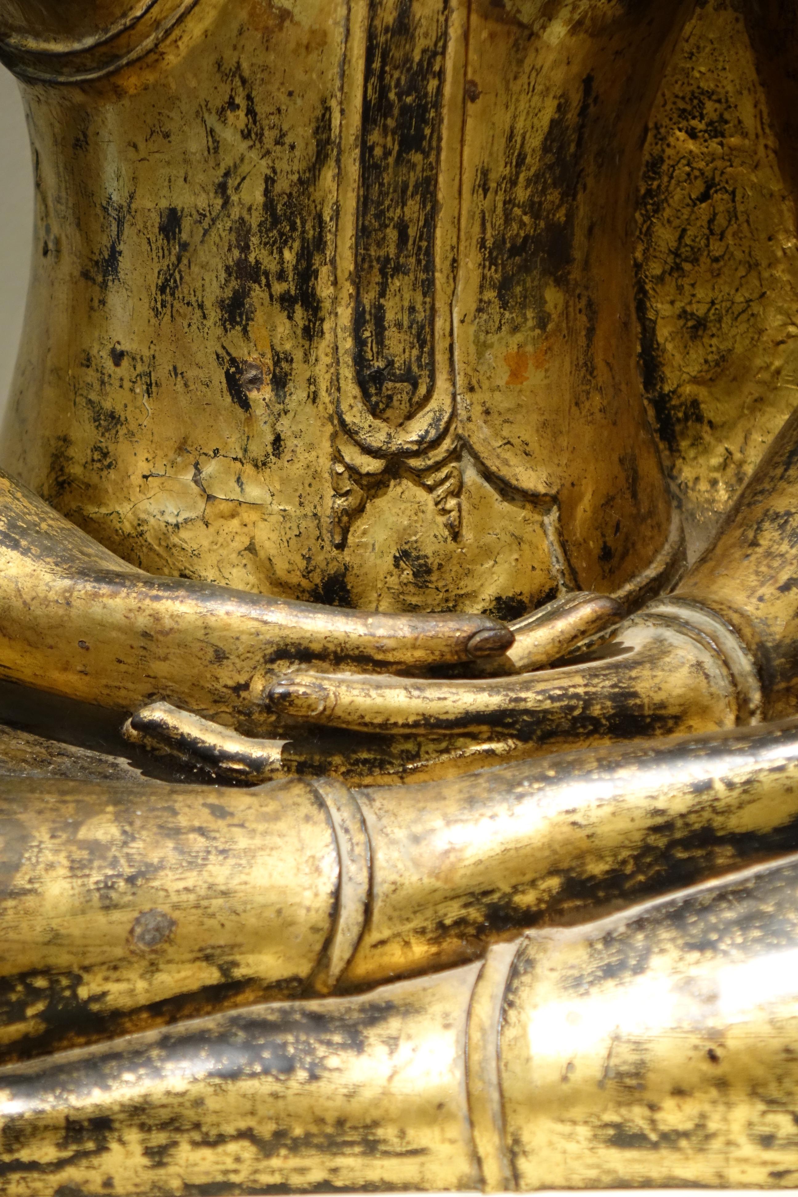 Bronze-Buddha-Statue, Thailand, 19. Jahrhundert (Thailändisch)
