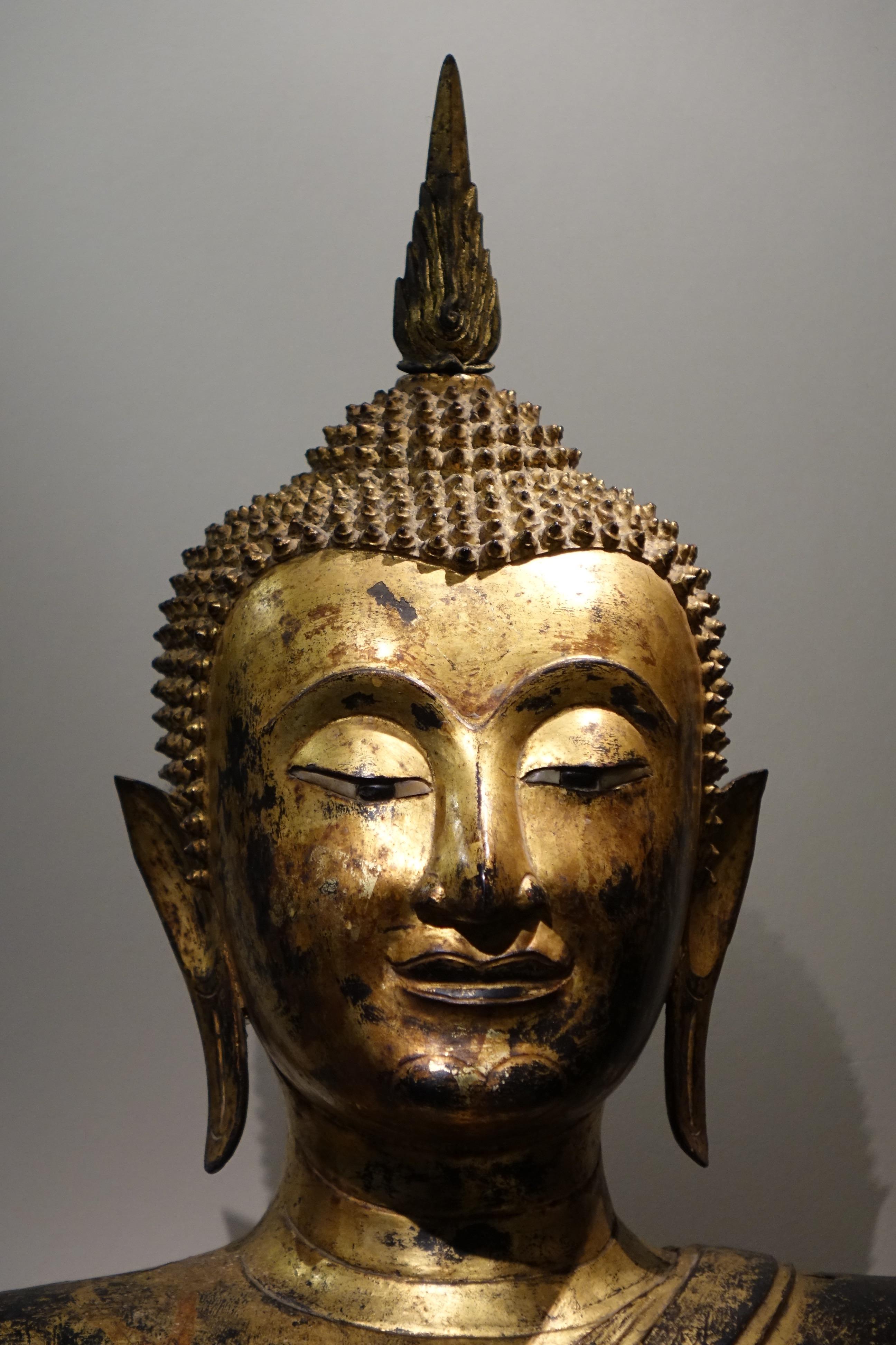 Bronze-Buddha-Statue, Thailand, 19. Jahrhundert im Zustand „Gut“ in Paris, FR