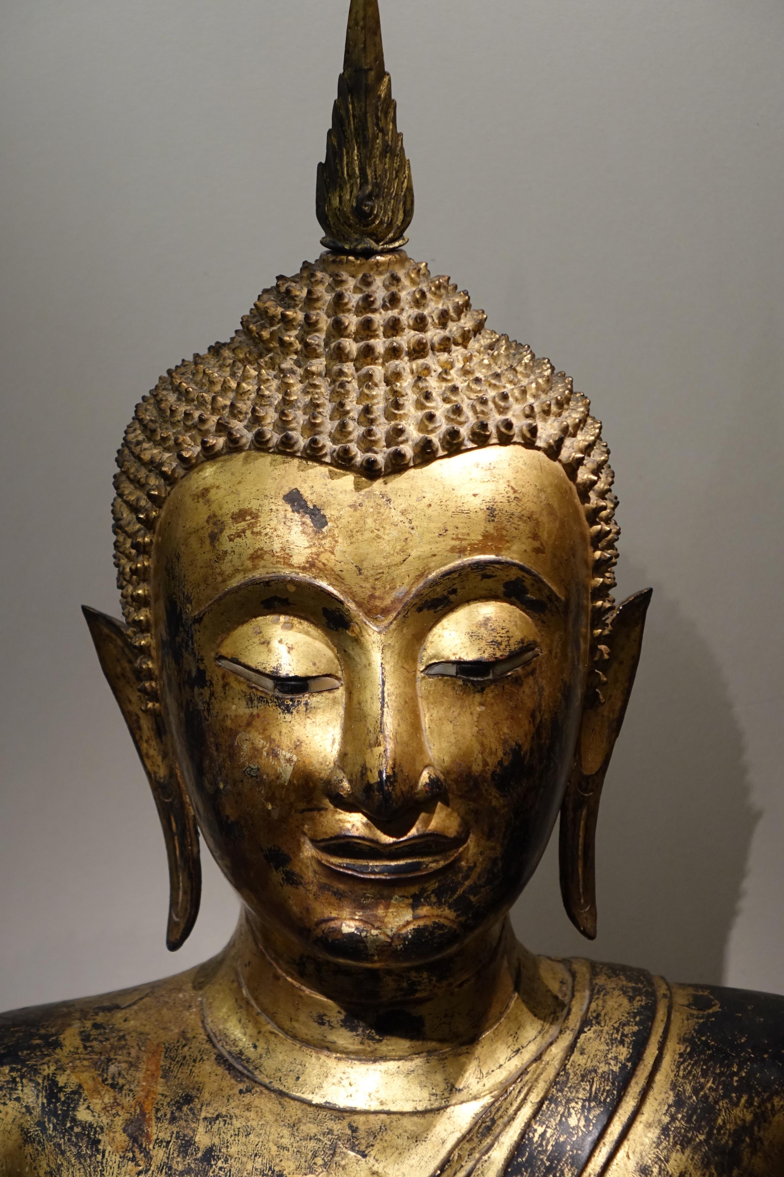 Bronze-Buddha-Statue, Thailand, 19. Jahrhundert 1