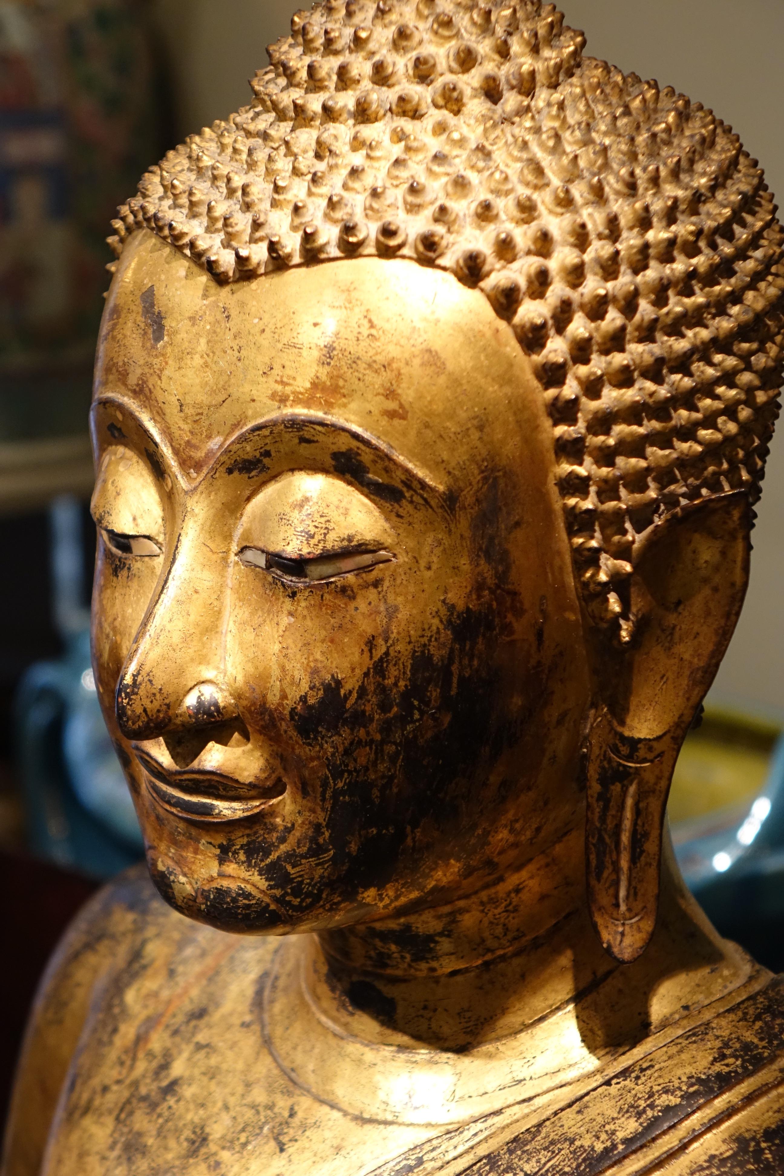 Bronze-Buddha-Statue, Thailand, 19. Jahrhundert 3