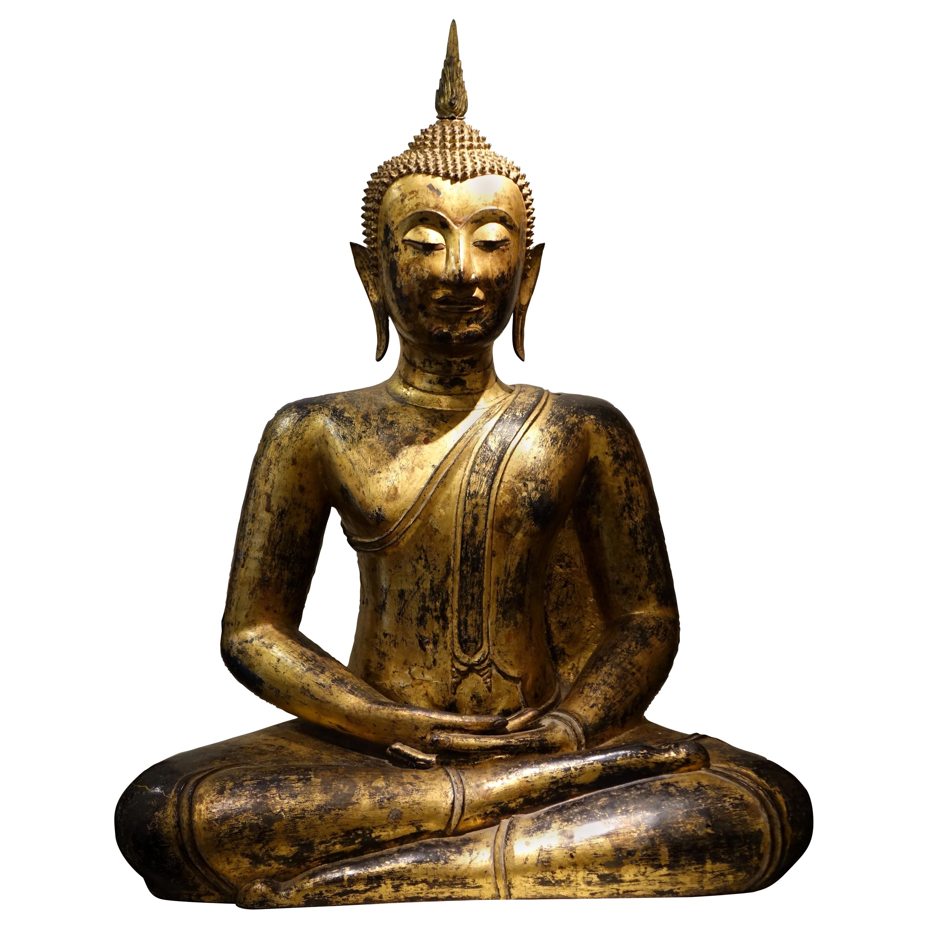 Bronze-Buddha-Statue, Thailand, 19. Jahrhundert