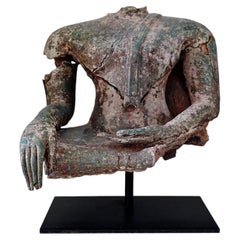 Bronze Buddha Torso Fragment, 13-15th Century, Sukhothai, Thailand