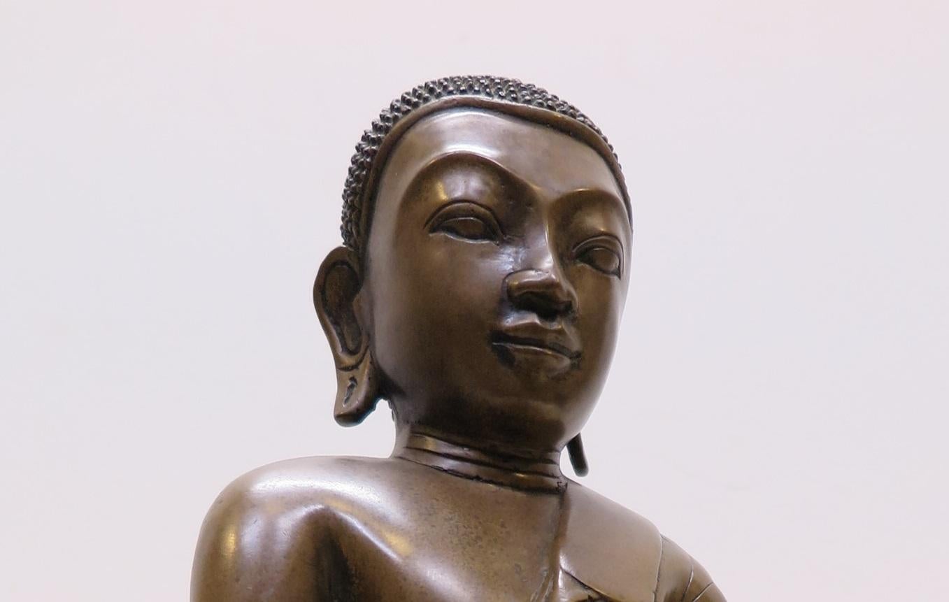 Burmese Bronze Buddhist Statue For Sale