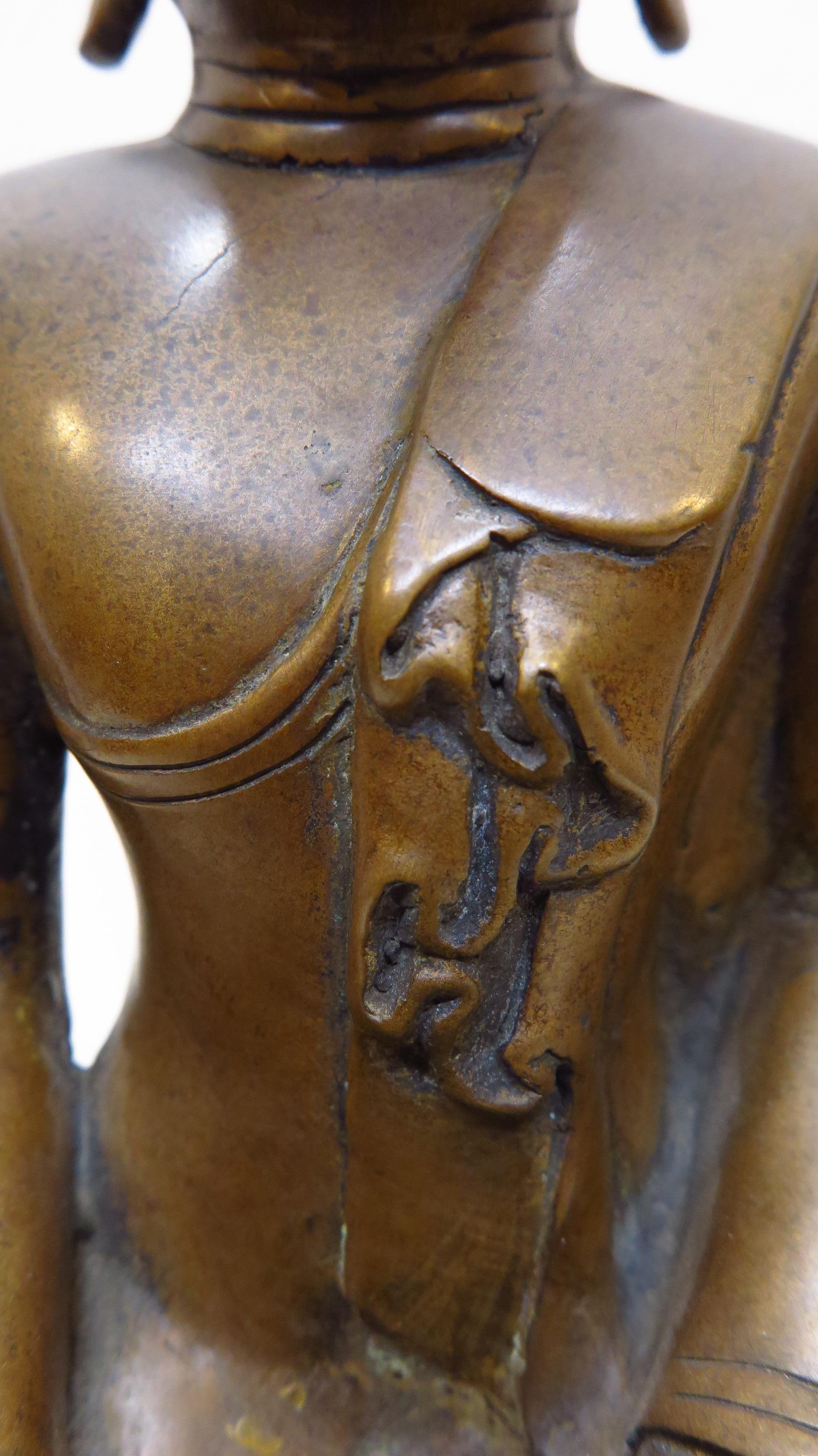 Cast Bronze Buddhist Statue For Sale