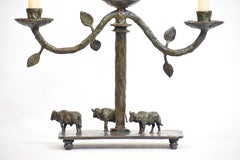 Bronze Buffalo Candelabra