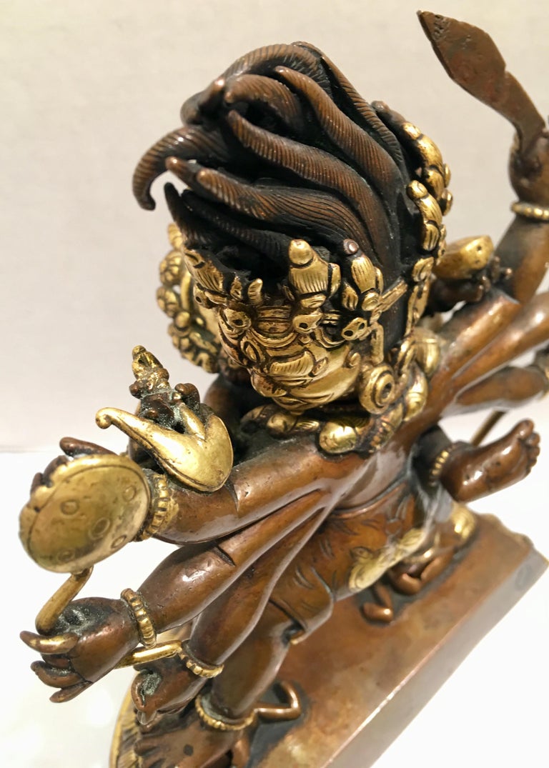 Bronze BuffaloHeaded Deity Yamantaka with Consort Vajravetali 2Piece