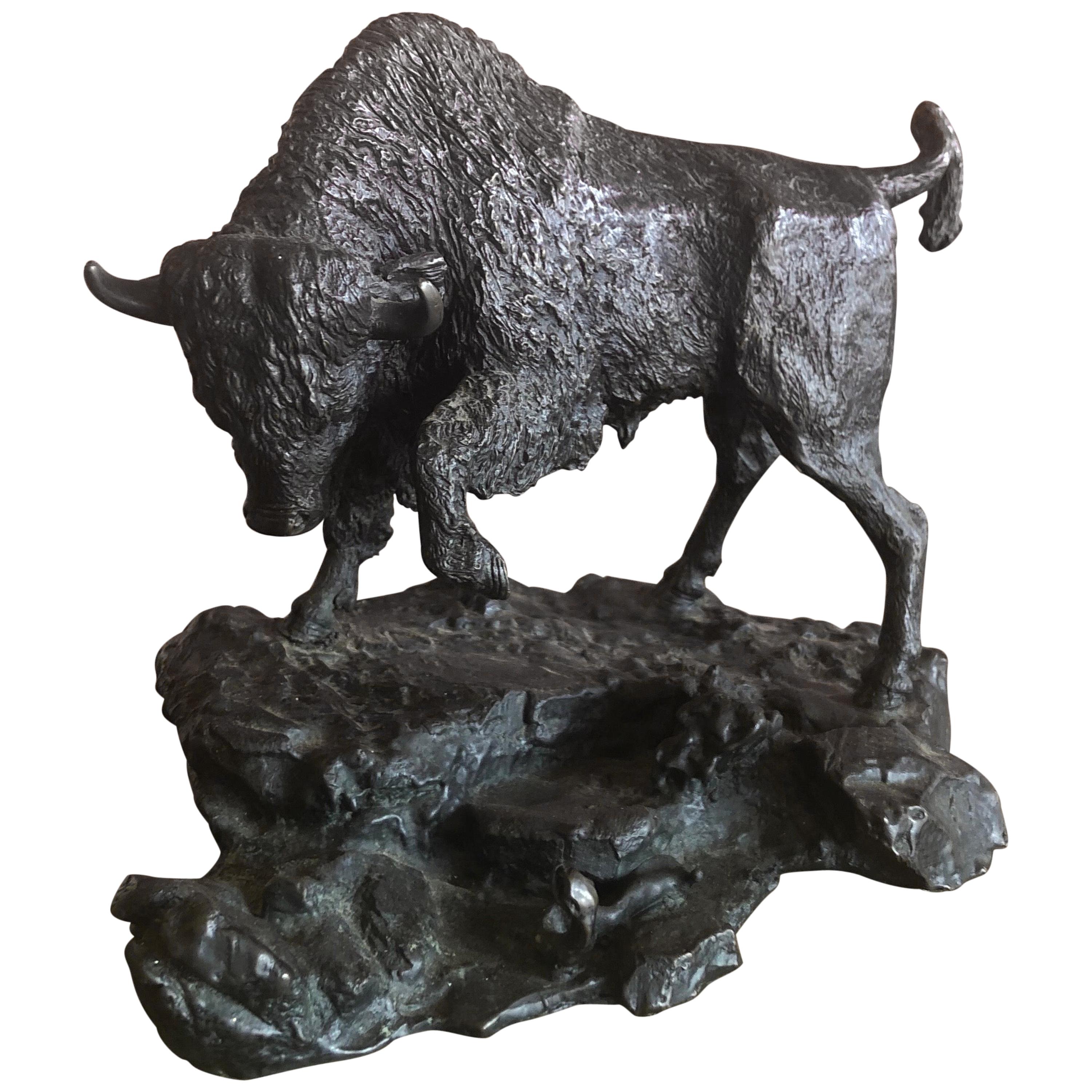 Bronze Bull and Snake Bronze Sculpture by Adam Rose