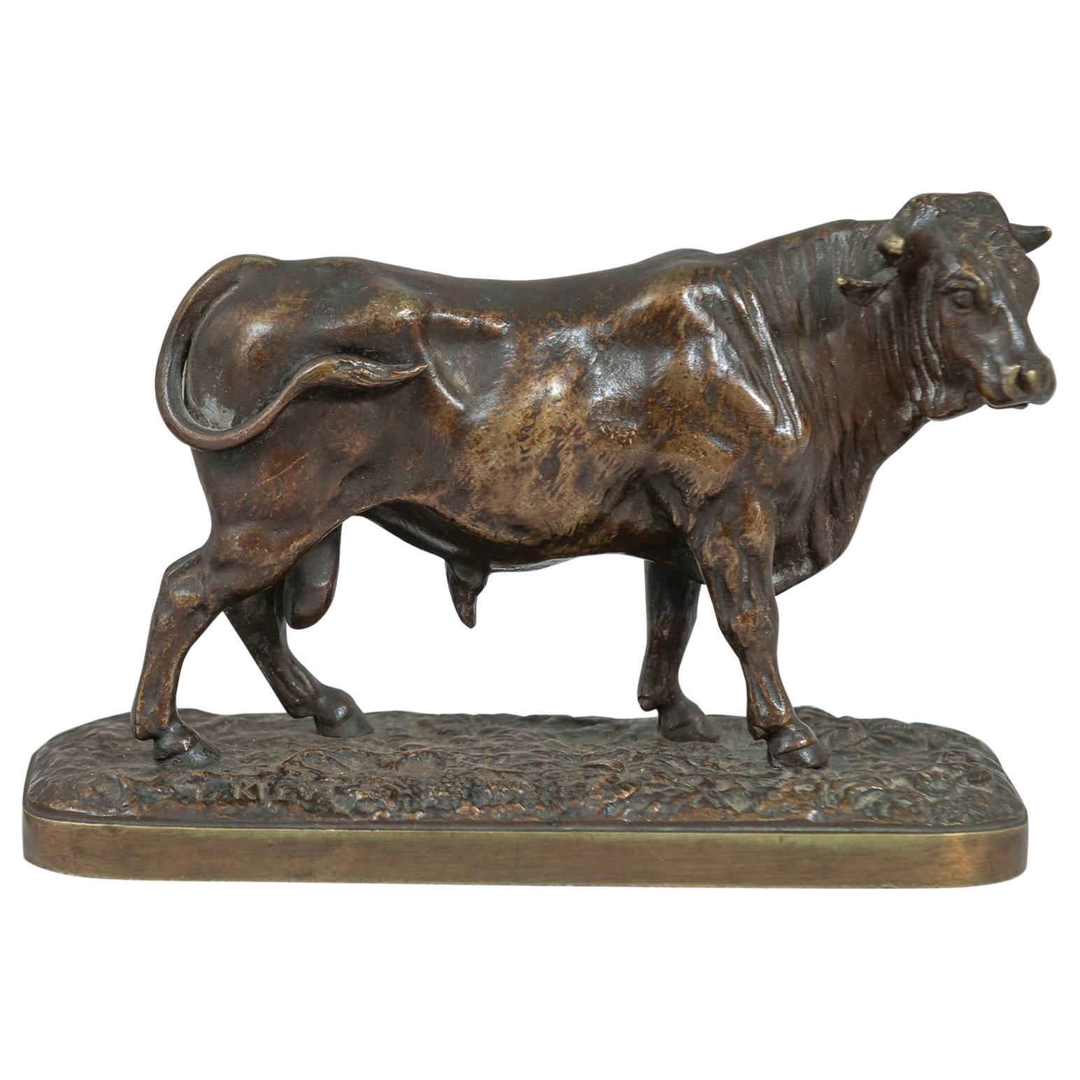 Bronze Bull French and Signed Louis Kley