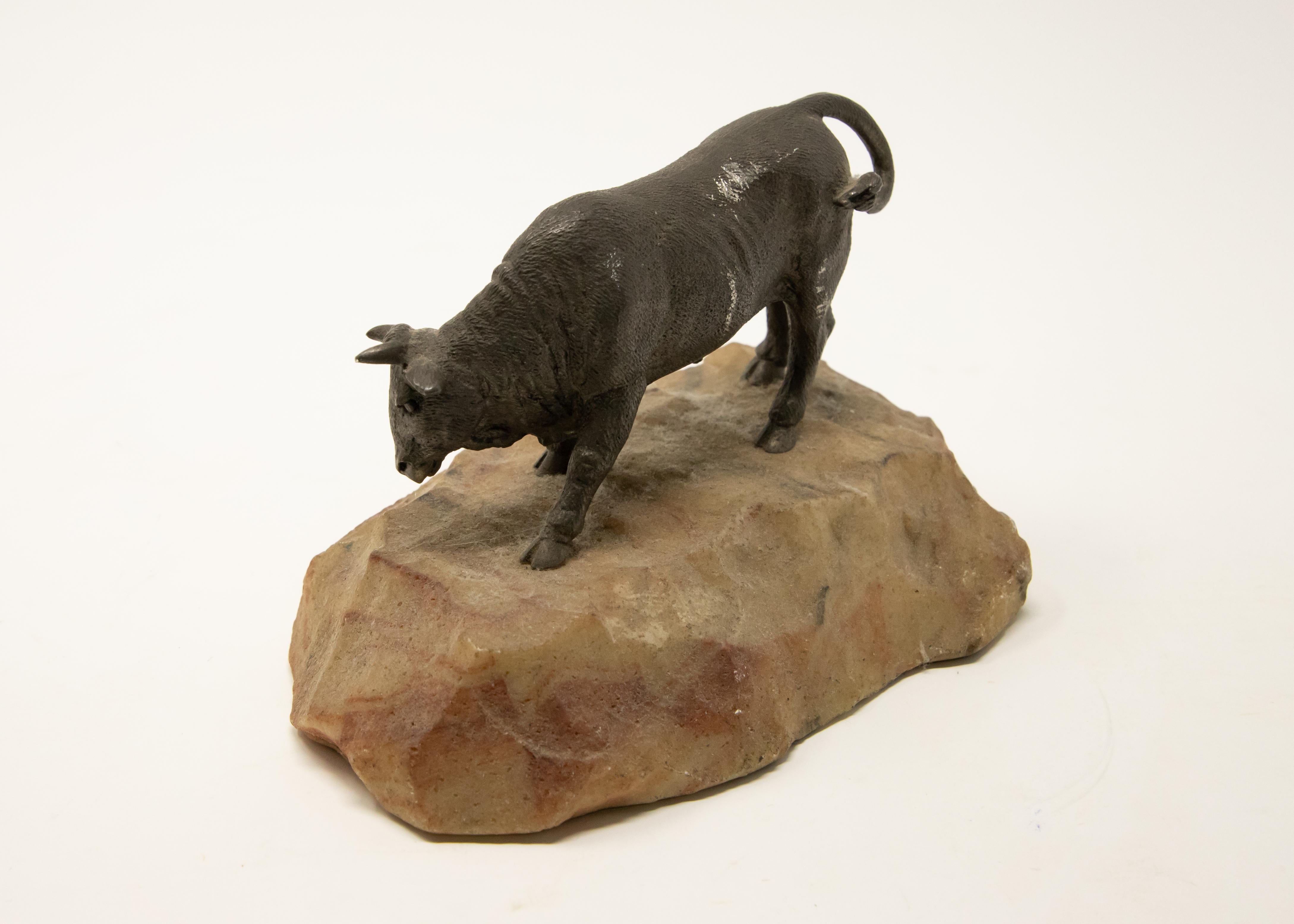 Bronze Bull on Stone Base For Sale 3