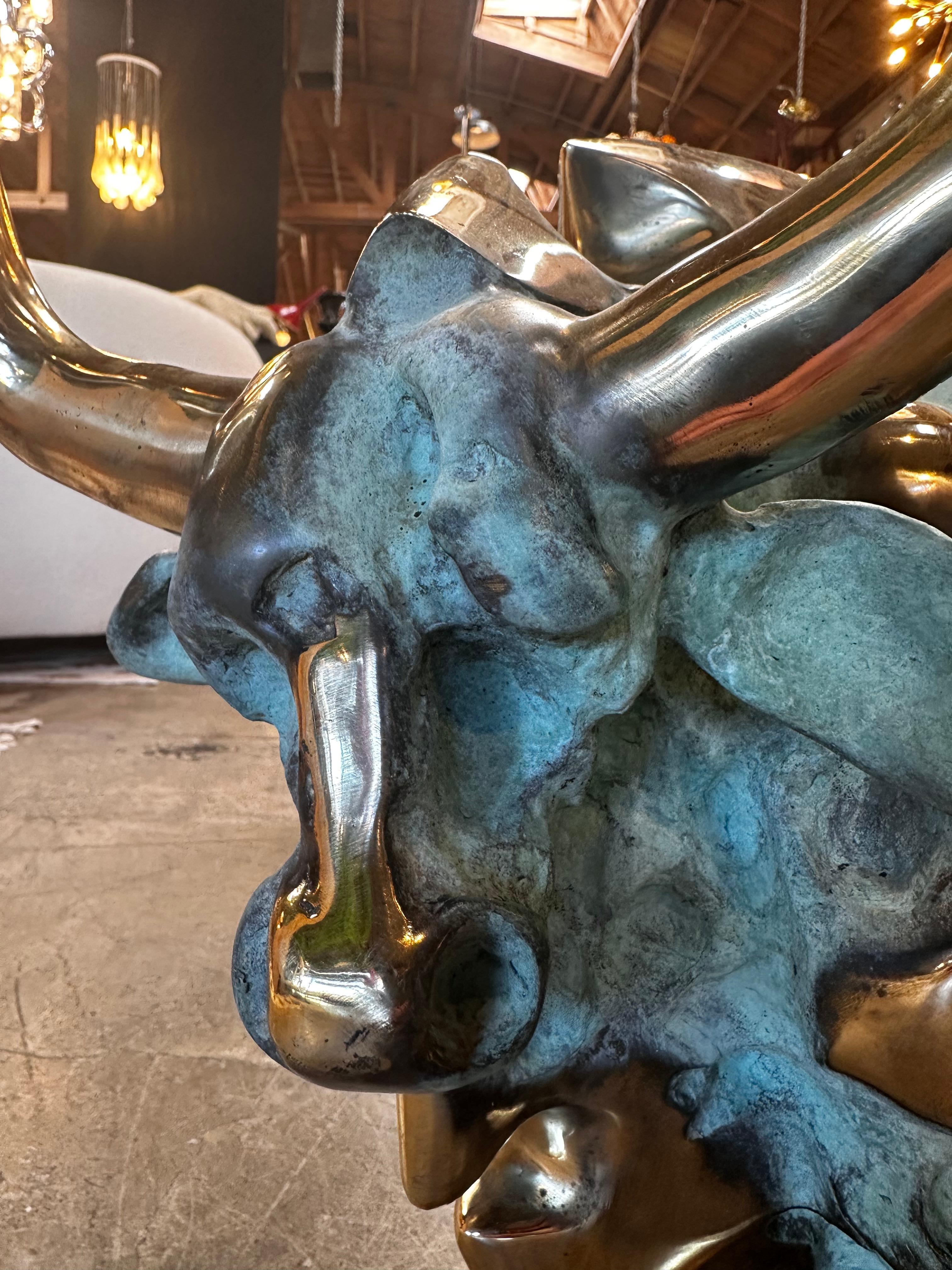 Mid-Century Modern Bronze Bull Sculpture by Janez Boljka 1960s For Sale