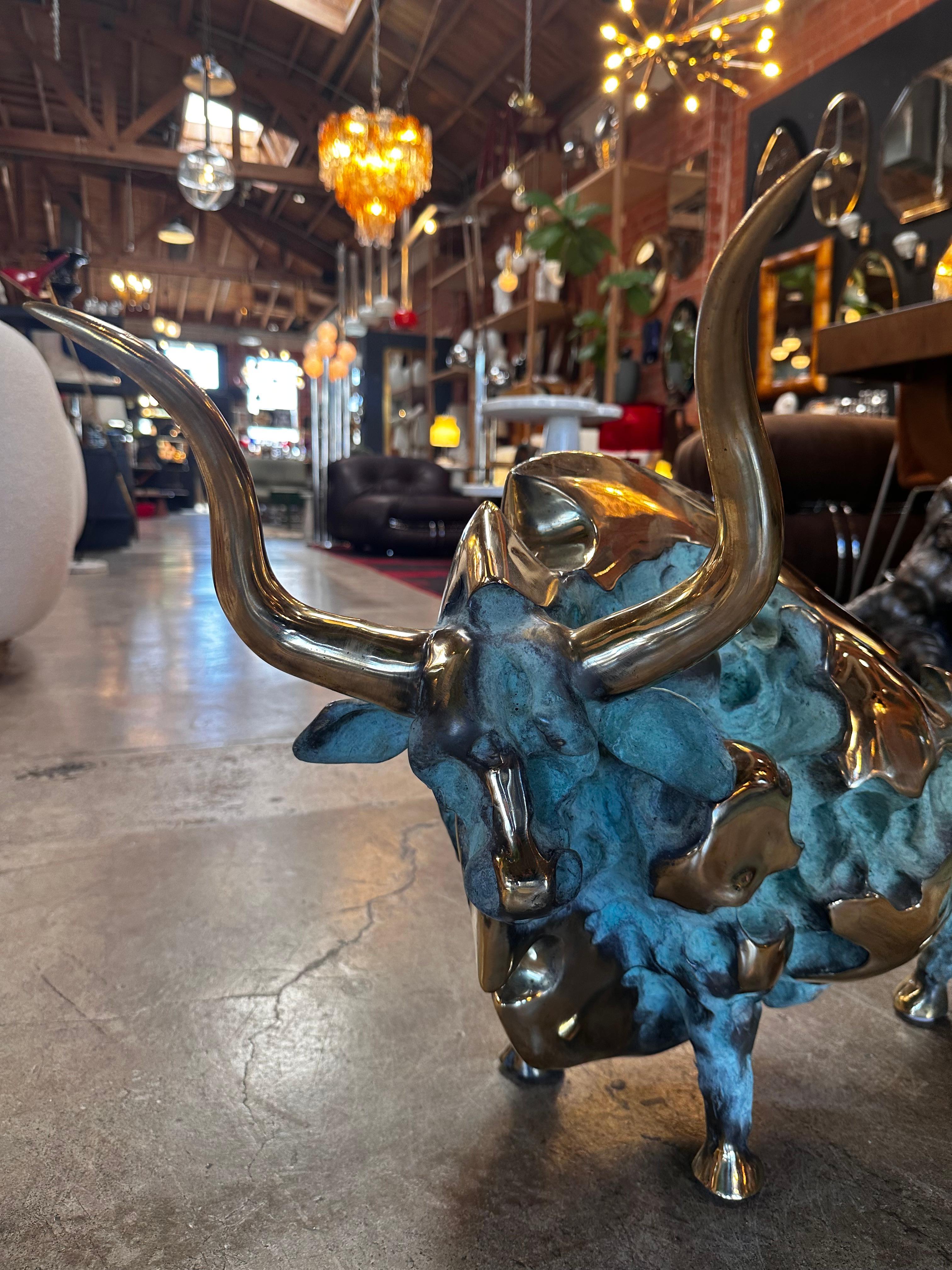 Bronze Bull Sculpture by Janez Boljka 1960s In Good Condition For Sale In Los Angeles, CA