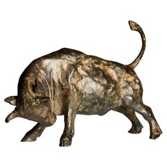 Bronze bull sculpture by Pierre Chenet
