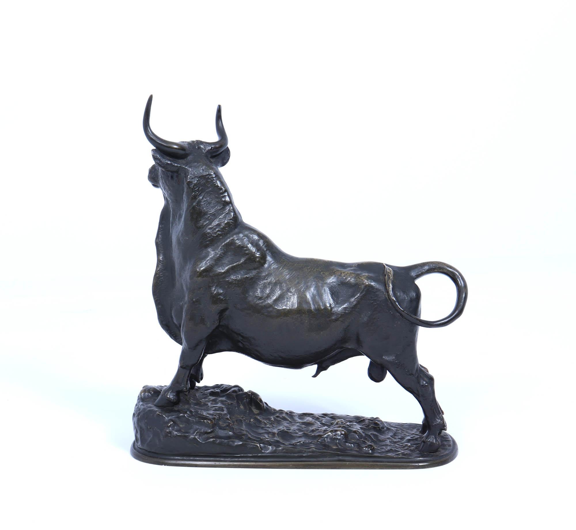 Escultura de toro de bronce c1890 Francés en venta