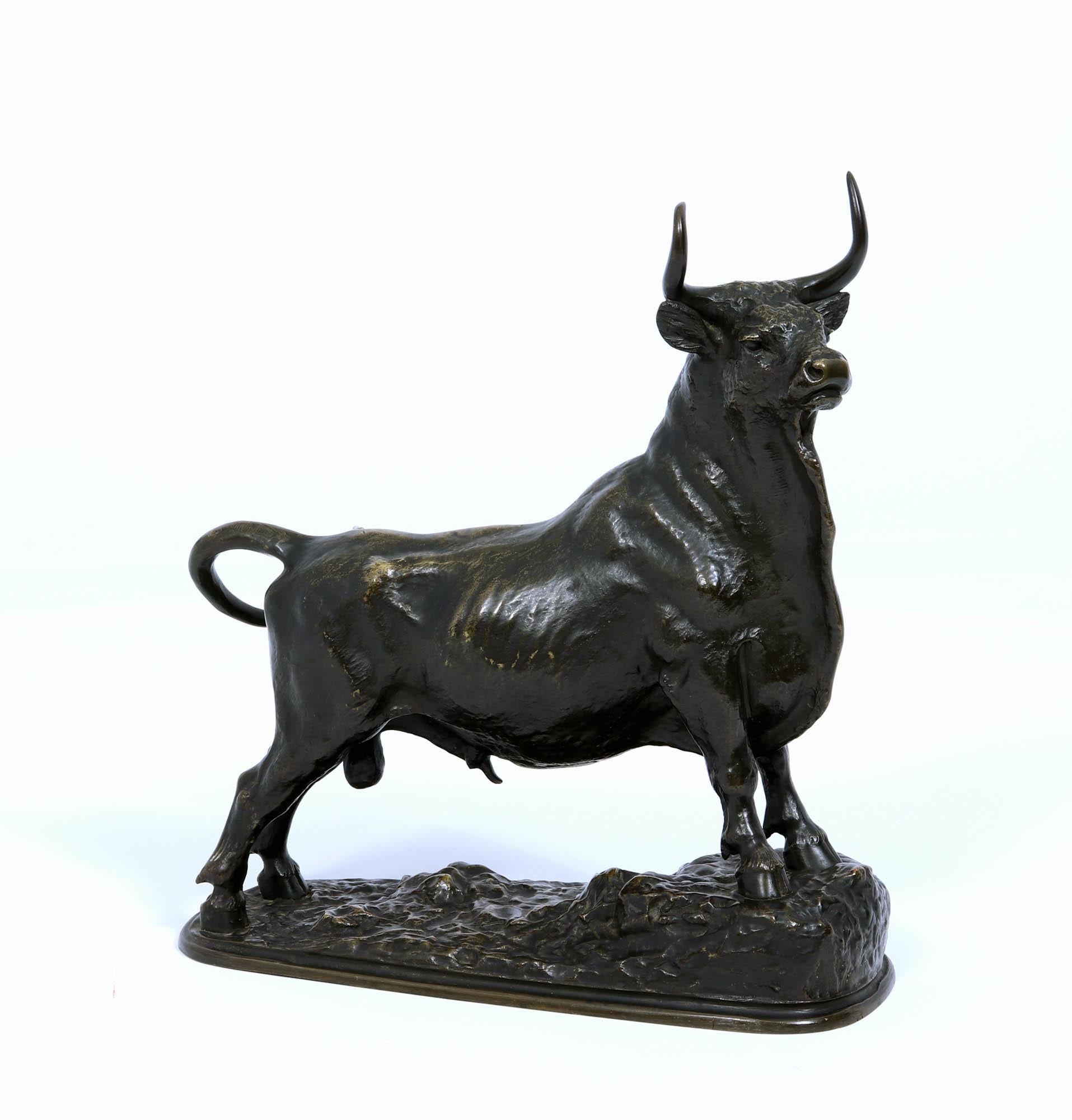 Escultura de toro de bronce c1890 en venta 2