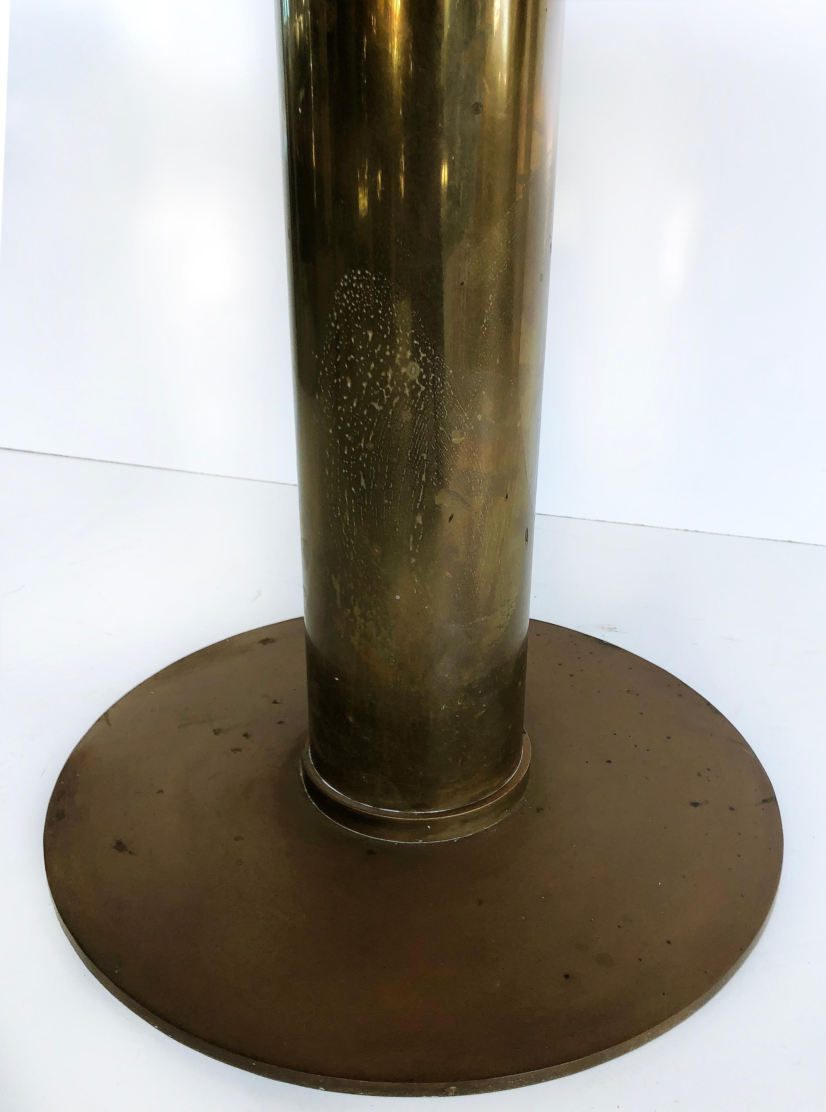 Bronze Burl Pedestal Gueridon Side Table with Faux Granite Laminate Top 2
