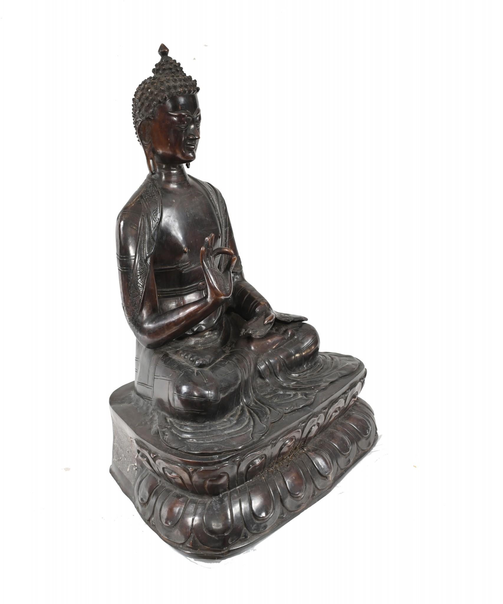 Estatua Buda Birmano de Bronce Loto Postura de Meditación Budismo en Bueno estado para la venta en Potters Bar, GB