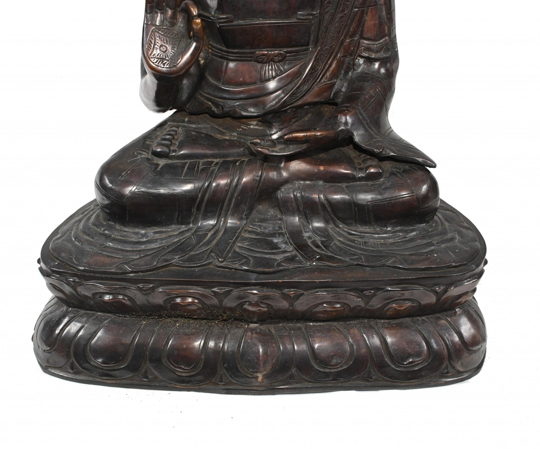Estatua Buda Birmano de Bronce Loto Postura de Meditación Budismo en venta 5