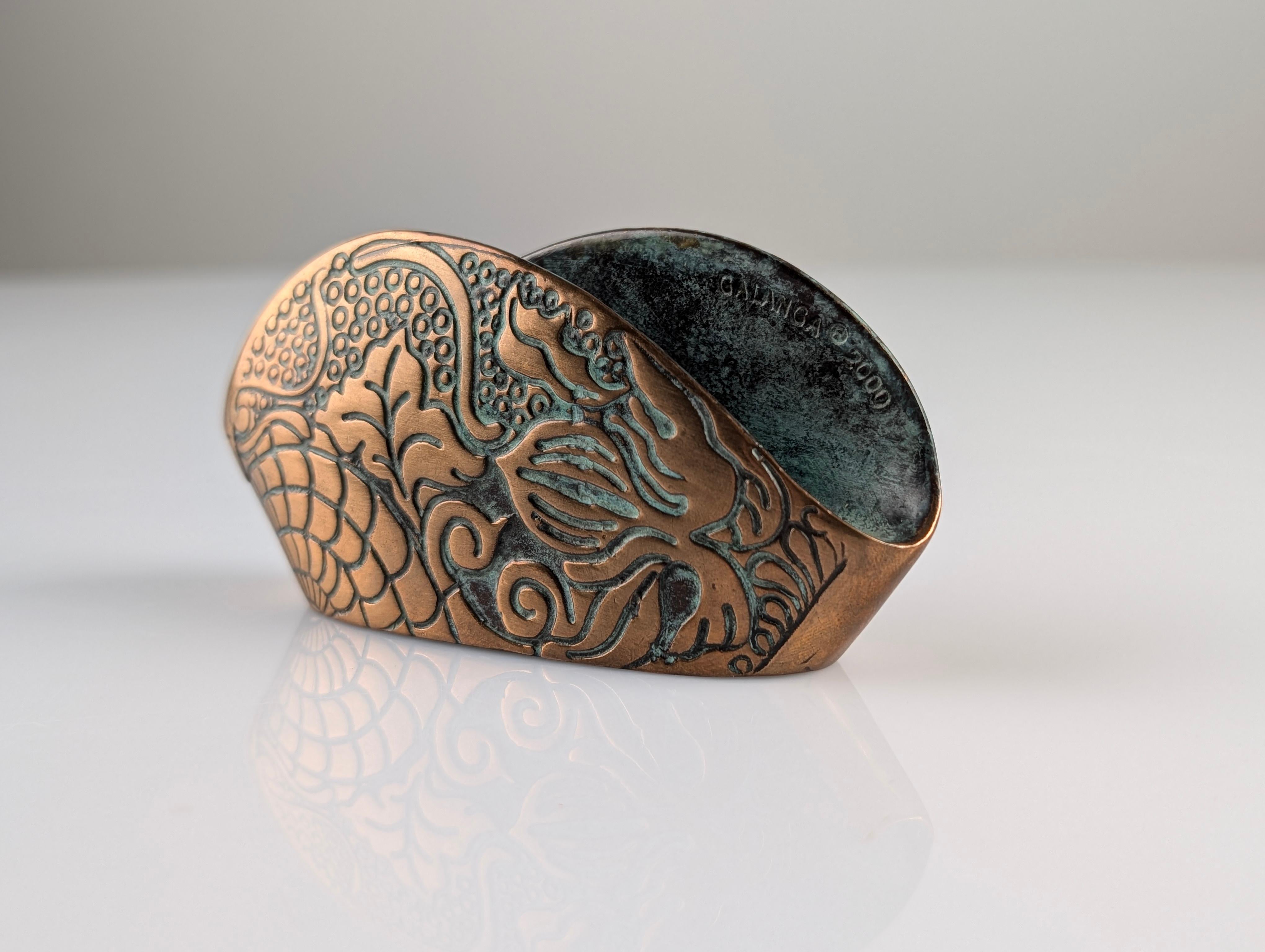 Visitenkartenetui aus Bronze mit Antoni Gaudí-Design im Angebot 1