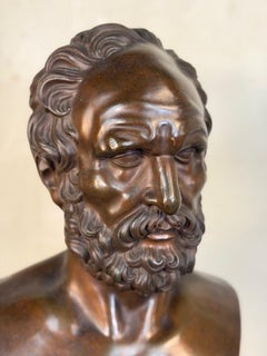 Busto in bronzo raffigurante un filosofo dopo l'Antico, XIX secolo, fondatore Lup