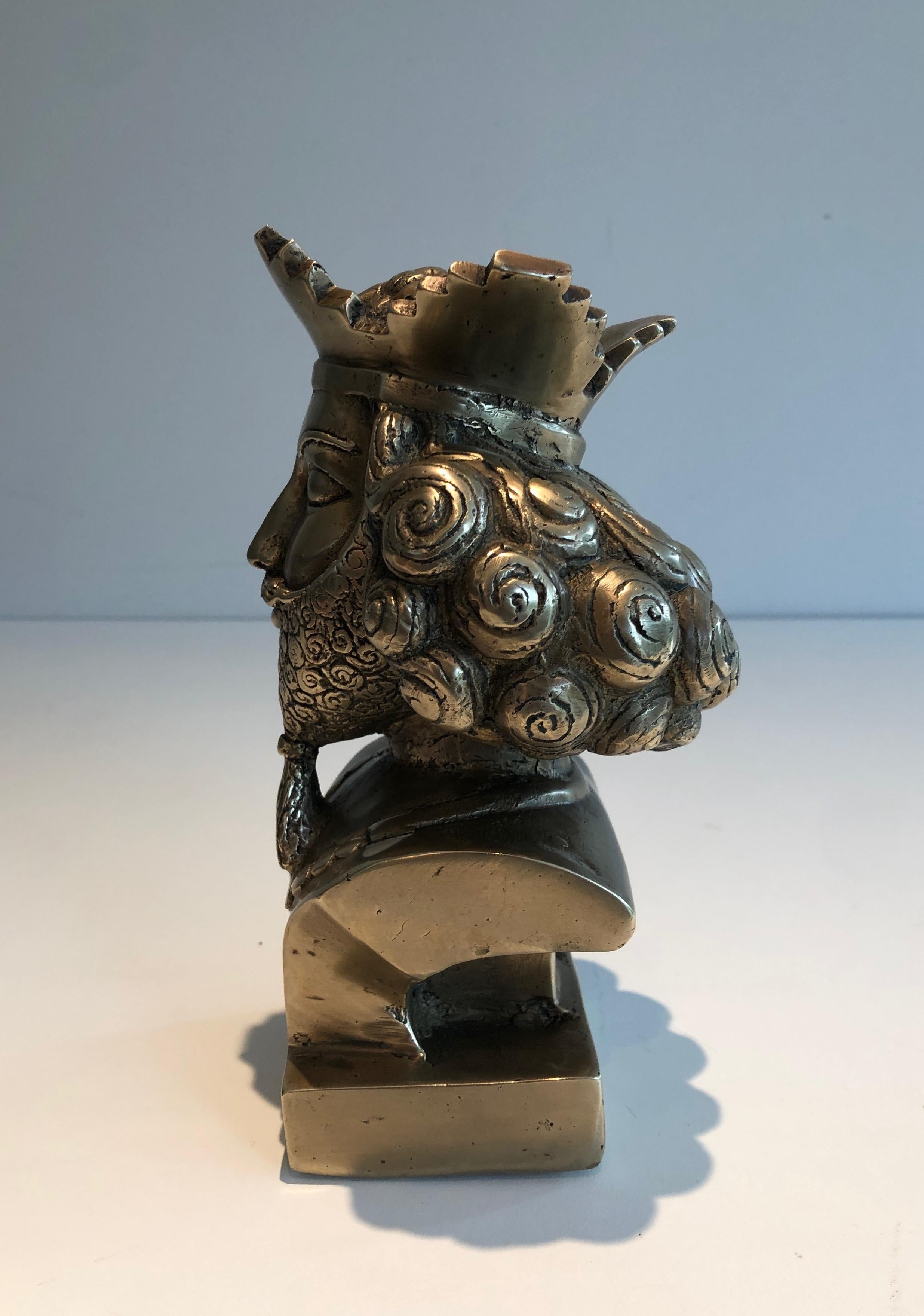 Busto di bronzo. Lavoro francese. Circa 1940 in vendita 3